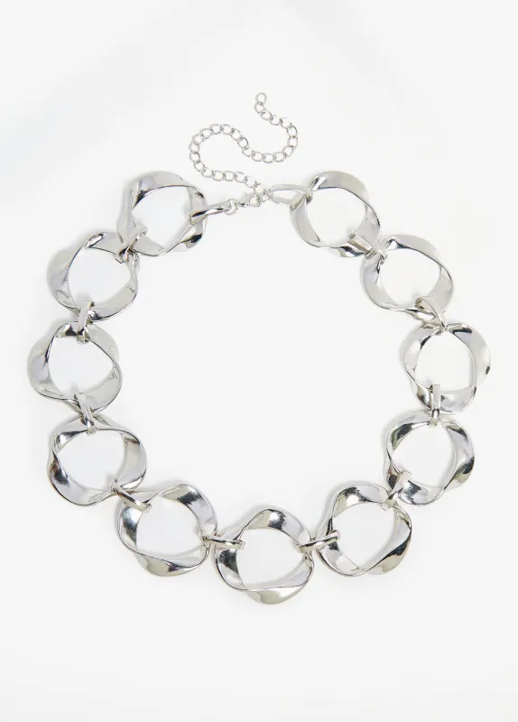 Twisted Silver Tone Necklace sold by Ashley Stewart