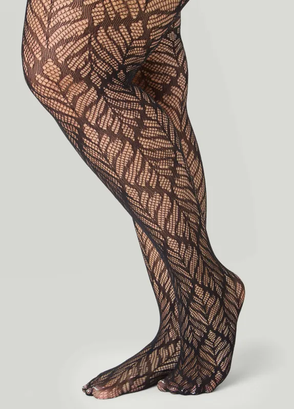 Leaf Mesh Footed Tights sold by Ashley Stewart