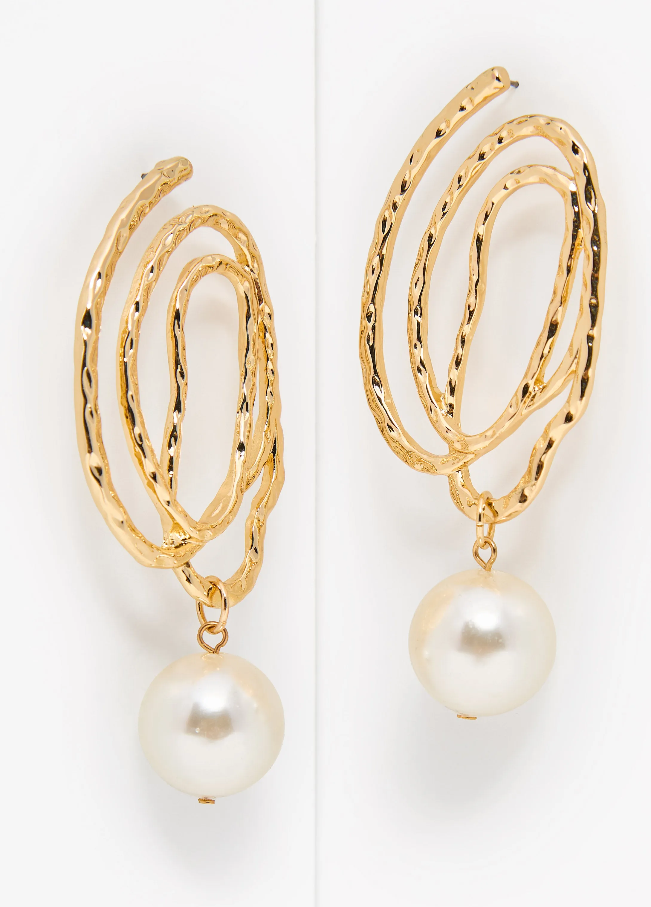 Textured Swirl Faux Pearl Earrings sold by Ashley Stewart