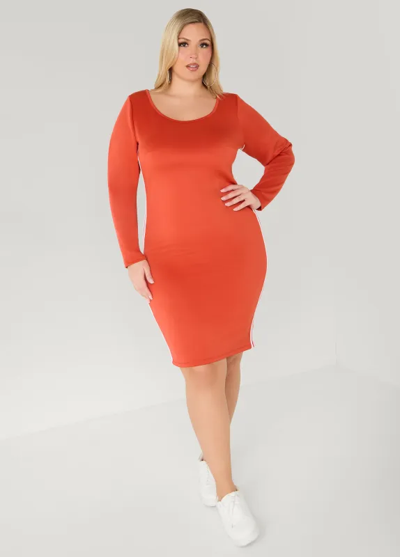 Stripe Trimmed Bodycon Dress sold by Ashley Stewart