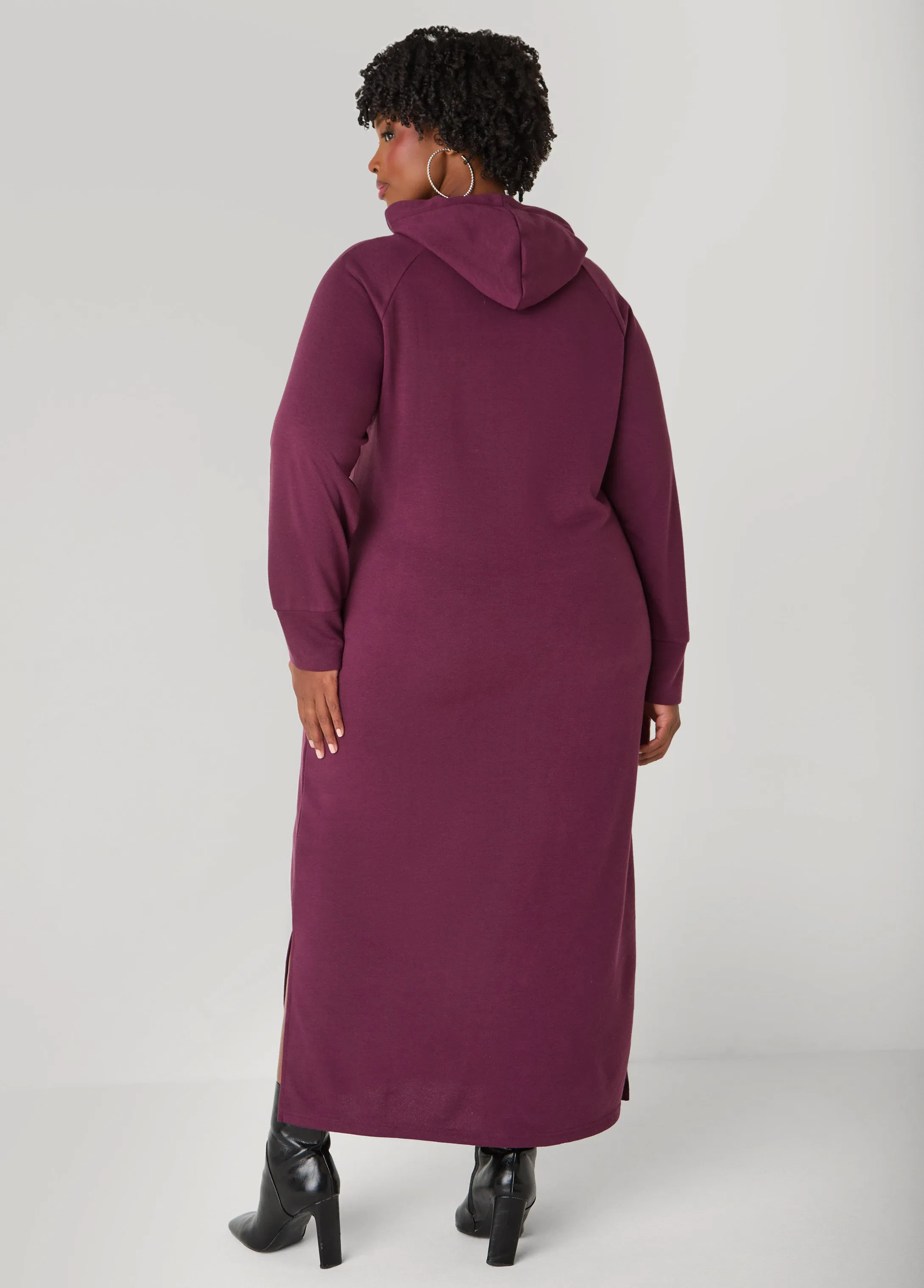 Hooded French Terry Maxi Dress sold by Ashley Stewart product image thumbnail 4
