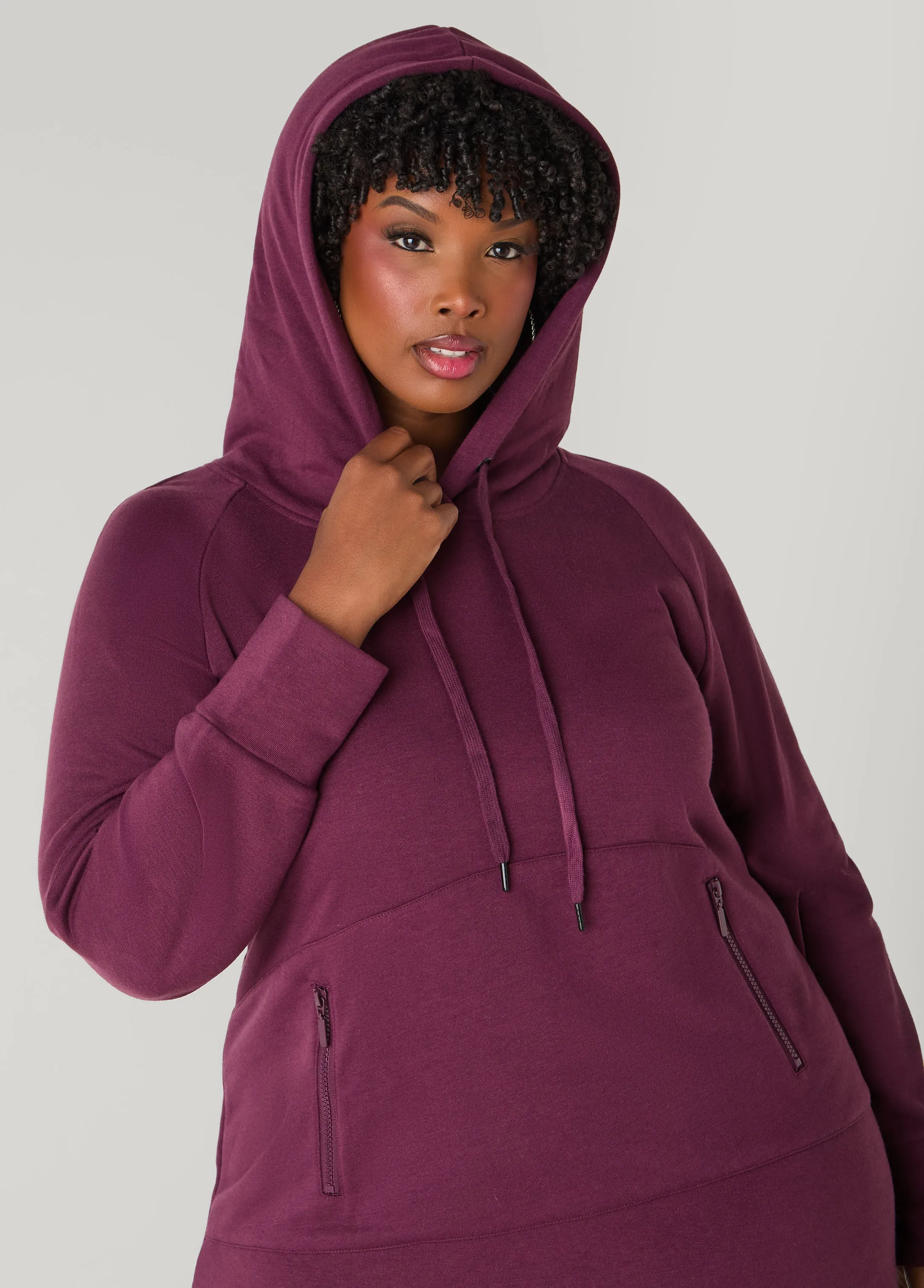 Hooded French Terry Maxi Dress sold by Ashley Stewart product image thumbnail 2