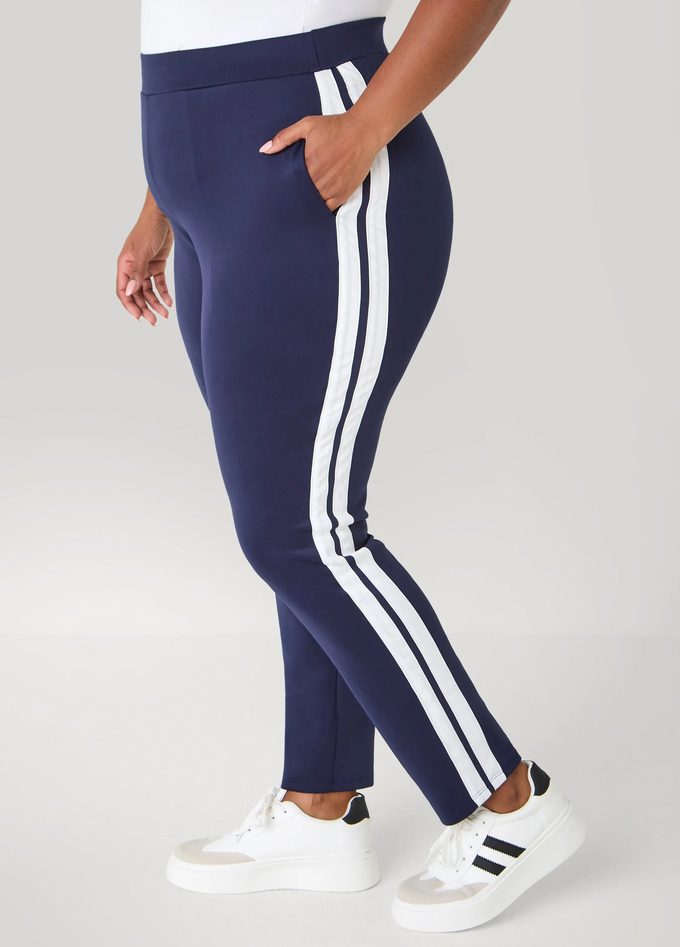 Striped Pull On Track Pants sold by Ashley Stewart product image thumbnail 3