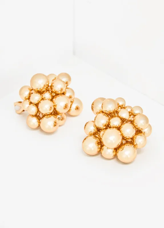 Cluster Gold Tone Bead Earrings sold by Ashley Stewart