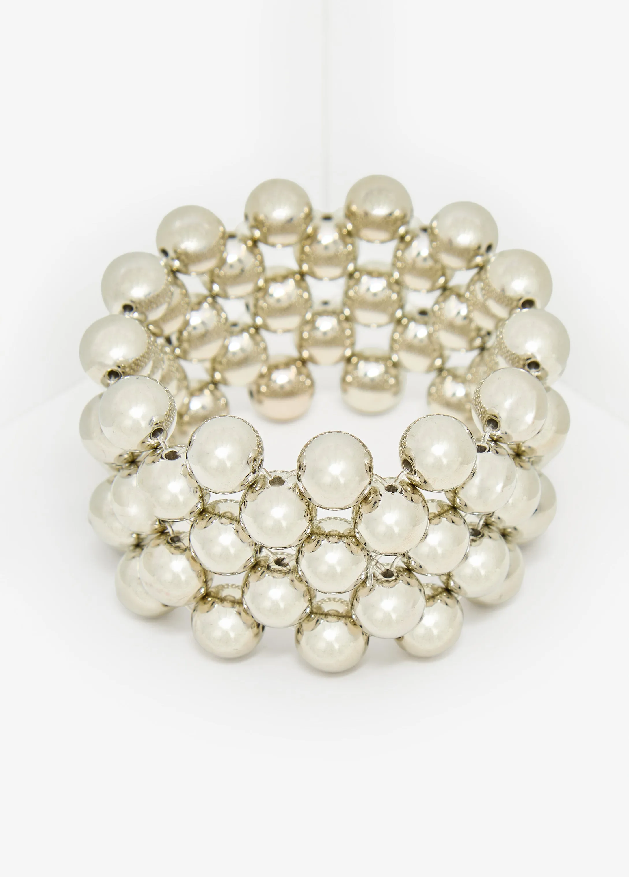 Silver Tone Bead Stretch Bracelet sold by Ashley Stewart
