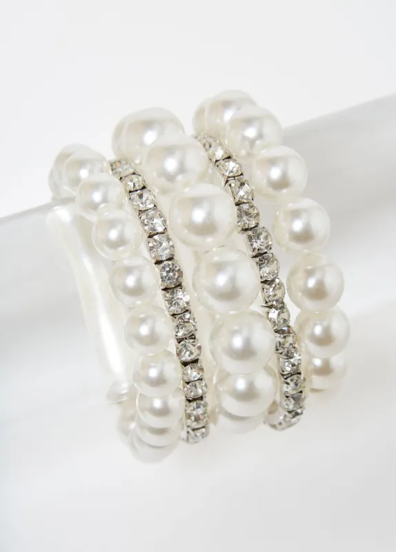Crystal & Faux Pearl Bracelet Set sold by Ashley Stewart