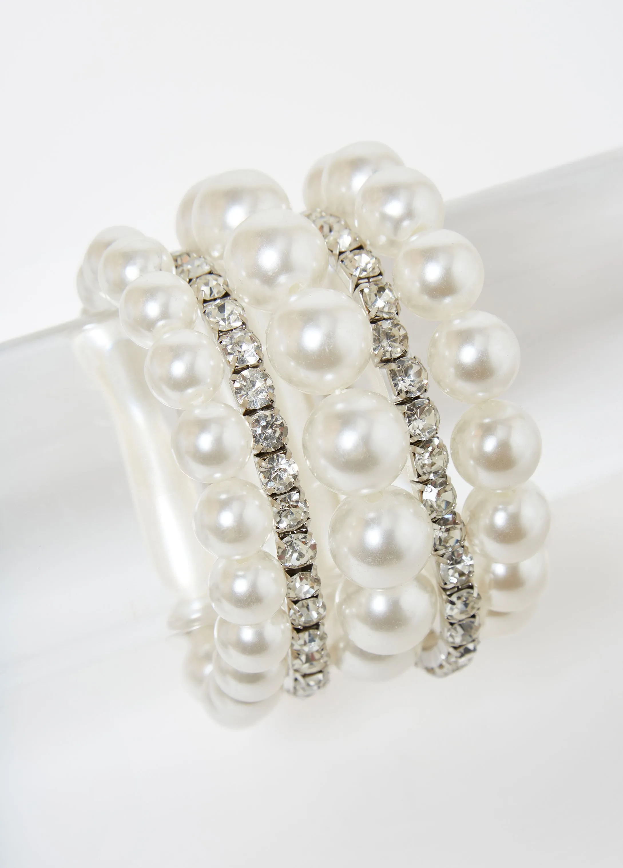 Crystal & Faux Pearl Bracelet Set sold by Ashley Stewart