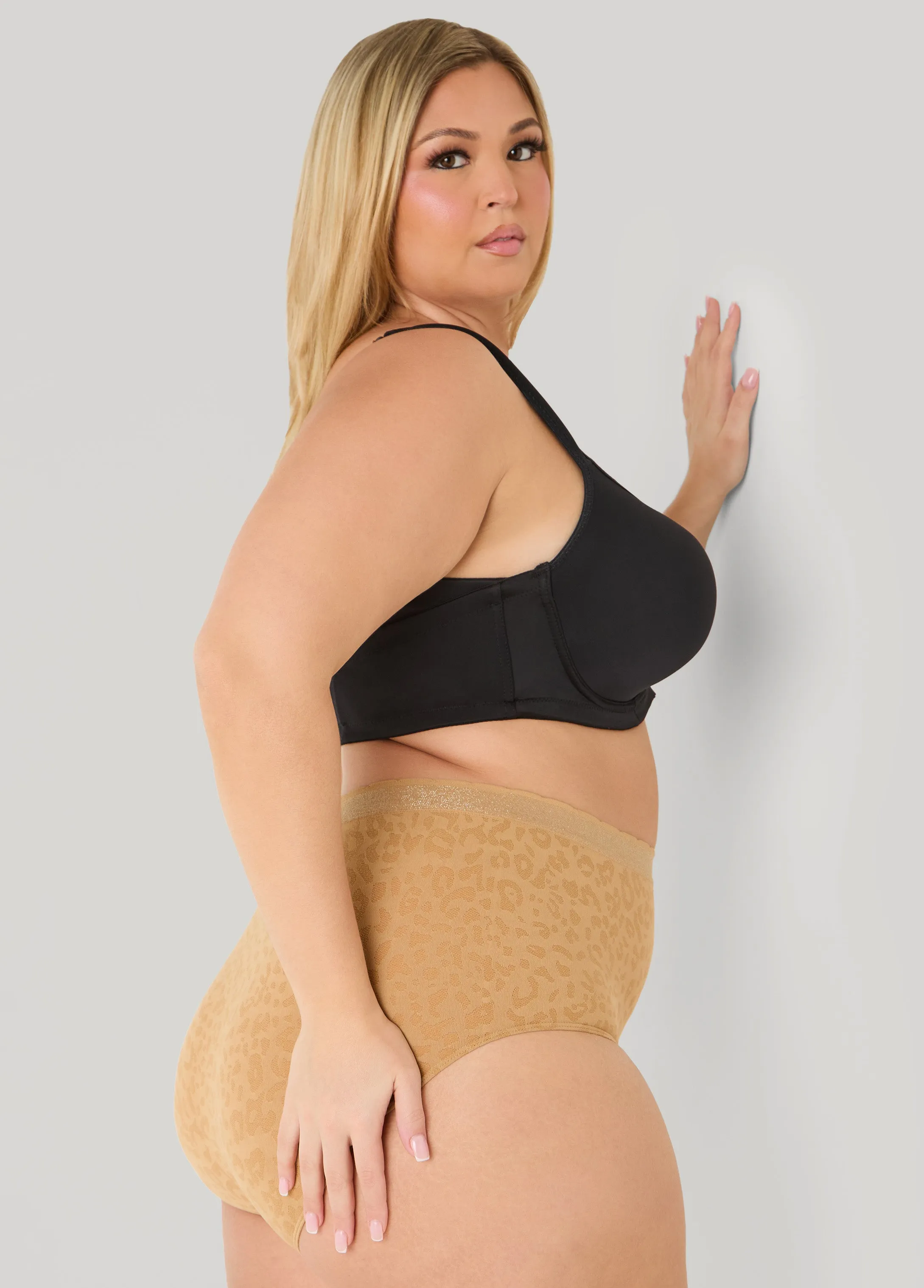 Seamless Leopard Jacquard Briefs sold by Ashley Stewart product image thumbnail 3