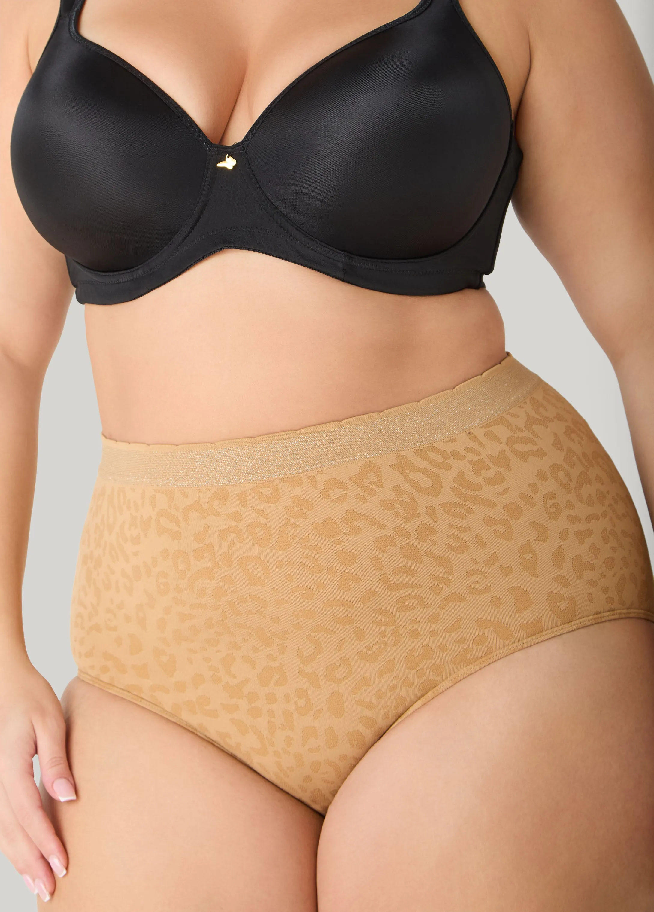 Seamless Leopard Jacquard Briefs sold by Ashley Stewart product image thumbnail 4