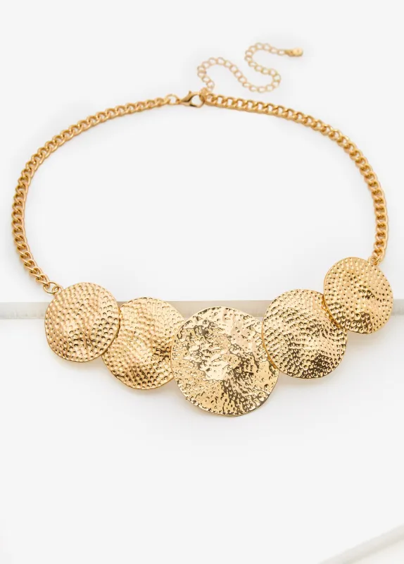 Hammered Disc Necklace sold by Ashley Stewart