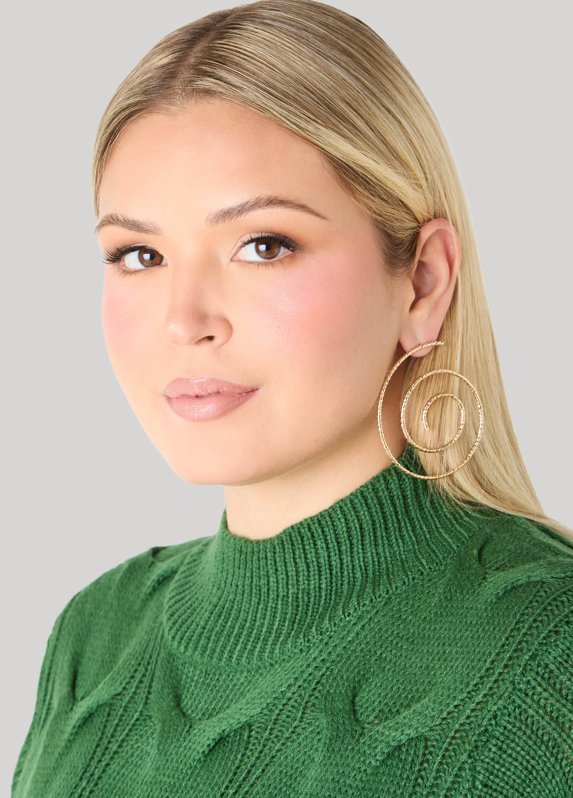 Gold Tone Swirl Earrings sold by Ashley Stewart product image thumbnail 2