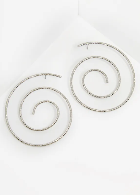 Silver Tone Swirl Earrings sold by Ashley Stewart