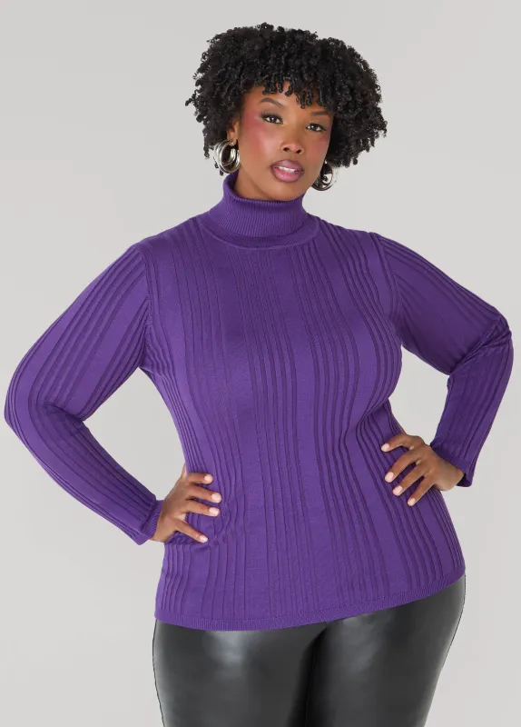 Ribbed Turtleneck Pullover Sweater sold by Ashley Stewart