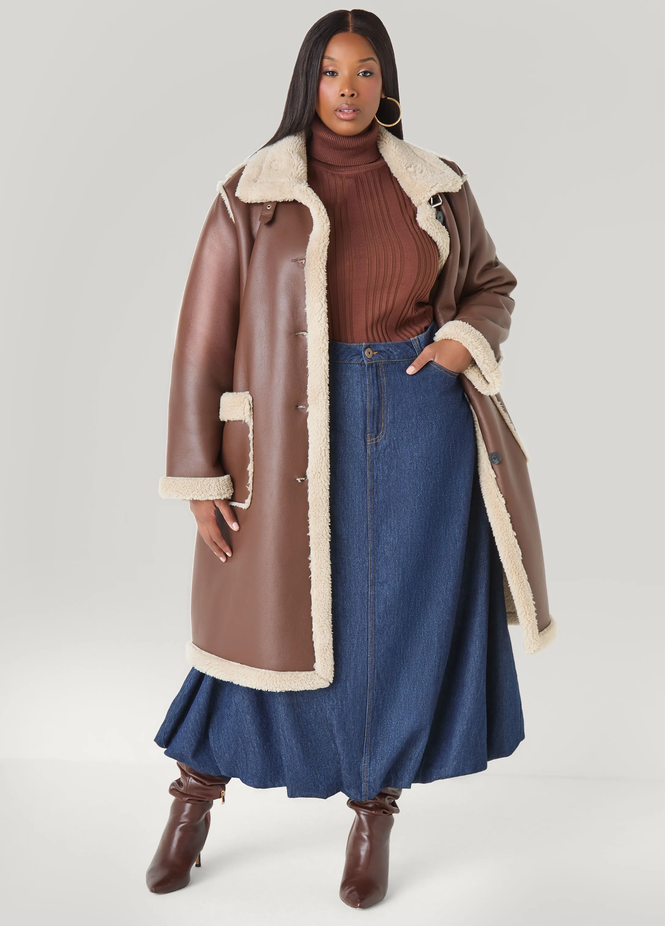 Faux Shearling Coat sold by Ashley Stewart