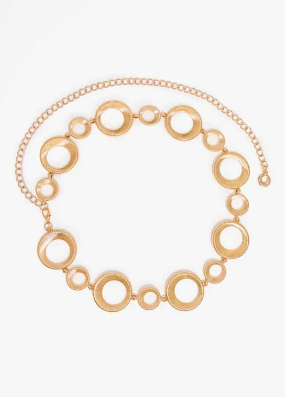 Gold Tone Ring Chain Belt sold by Ashley Stewart