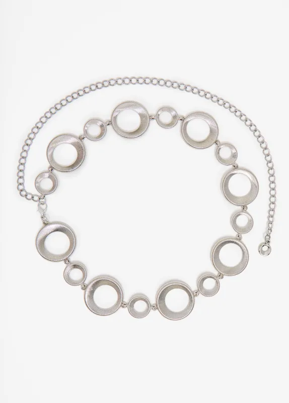 Silver Tone Ring Chain Belt sold by Ashley Stewart
