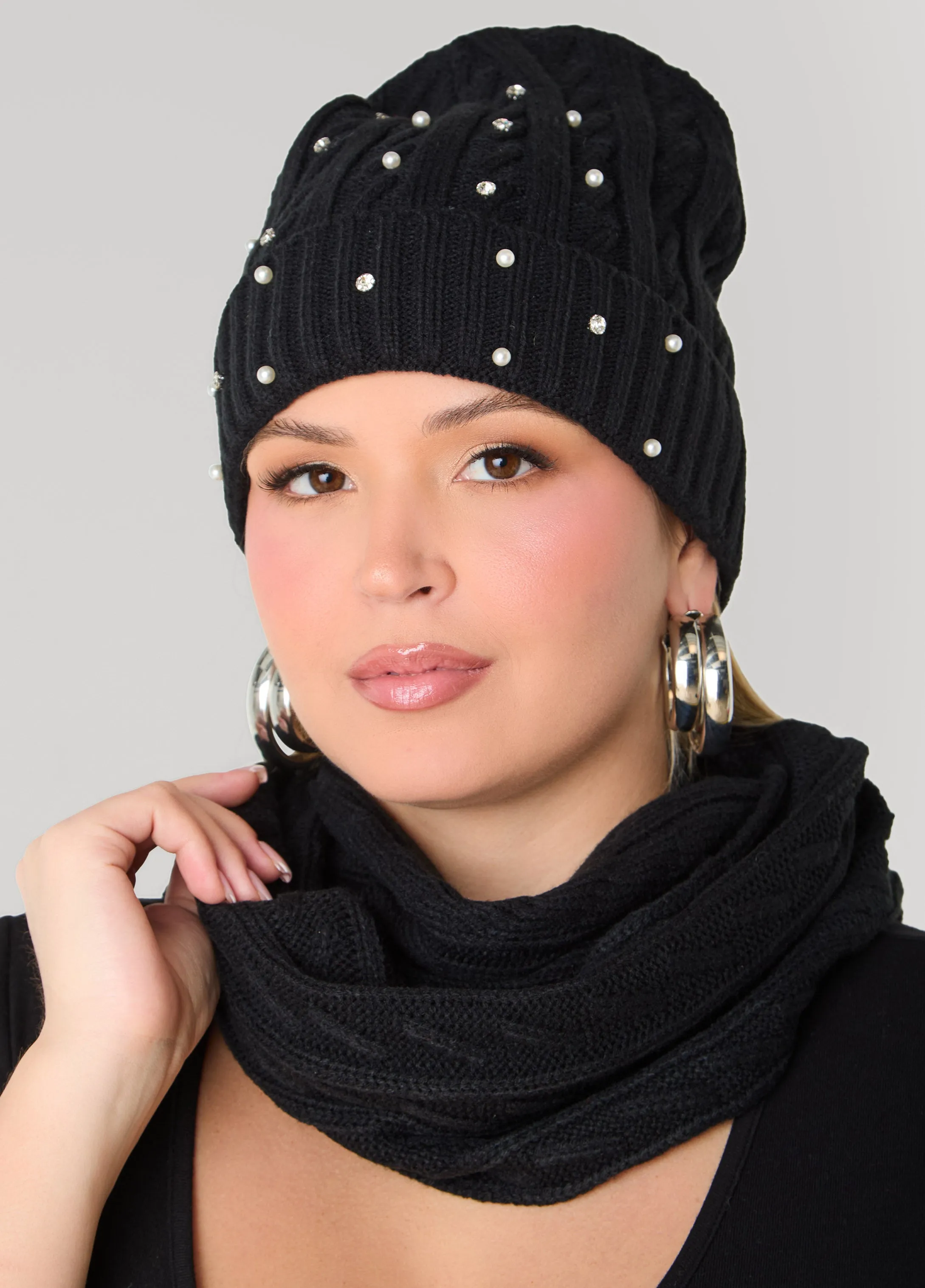 Crystal And Faux Pearl Hat Gift Set sold by Ashley Stewart