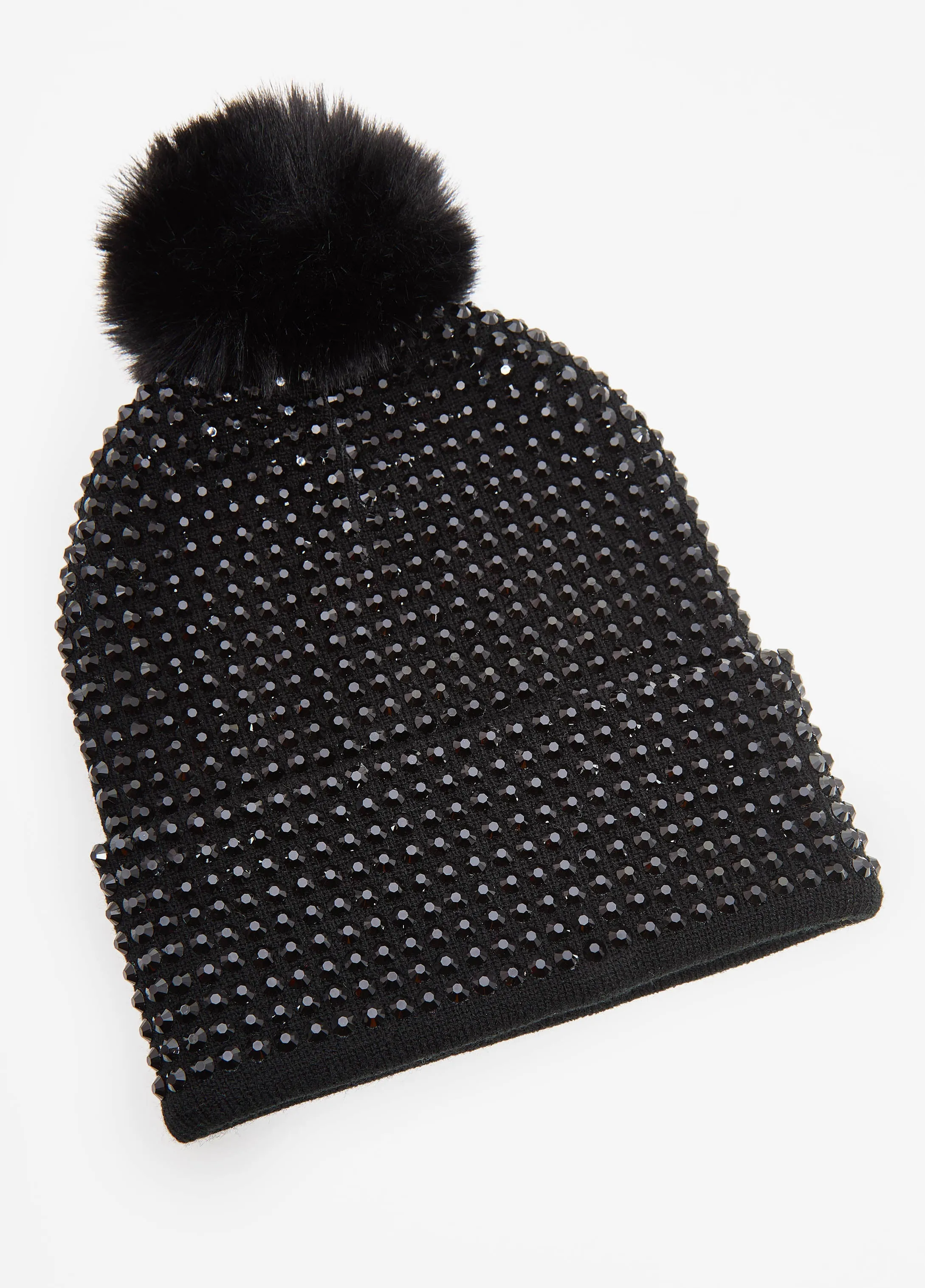 Knitted Crystal Beanie sold by Ashley Stewart