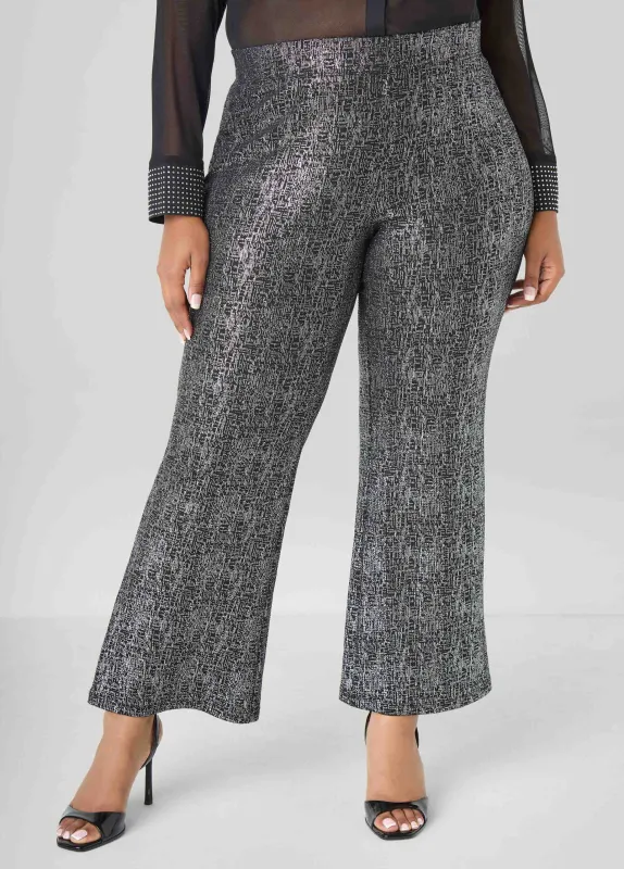 Metallic Wide Leg Pants sold by Ashley Stewart