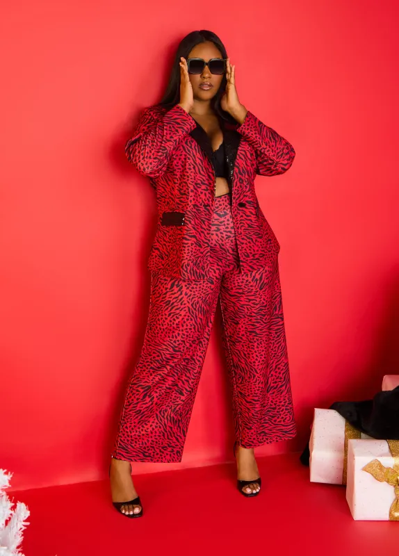 Sequined Animal Print Pants sold by Ashley Stewart
