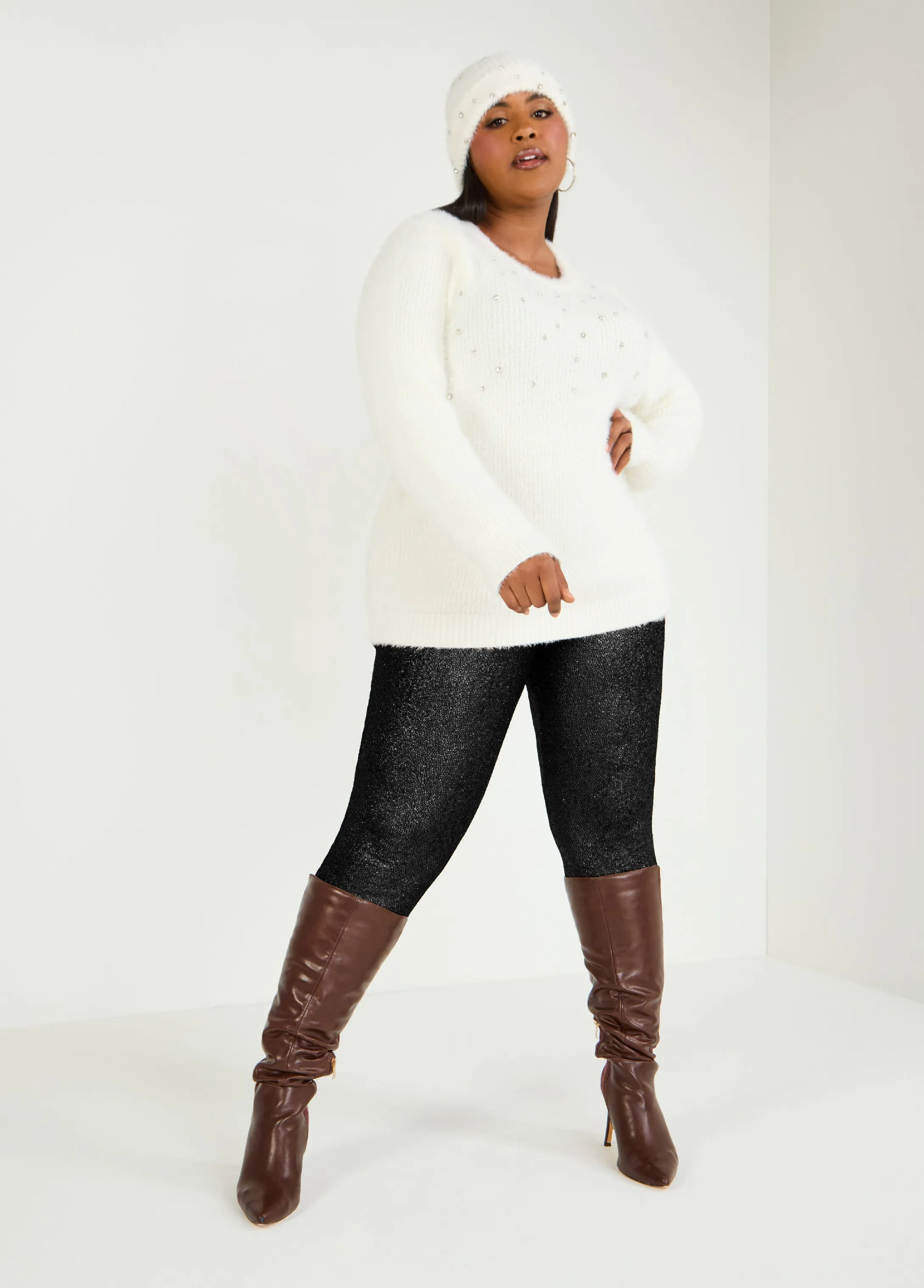 Crystal Sweater And Hat Set sold by Ashley Stewart product image thumbnail 3