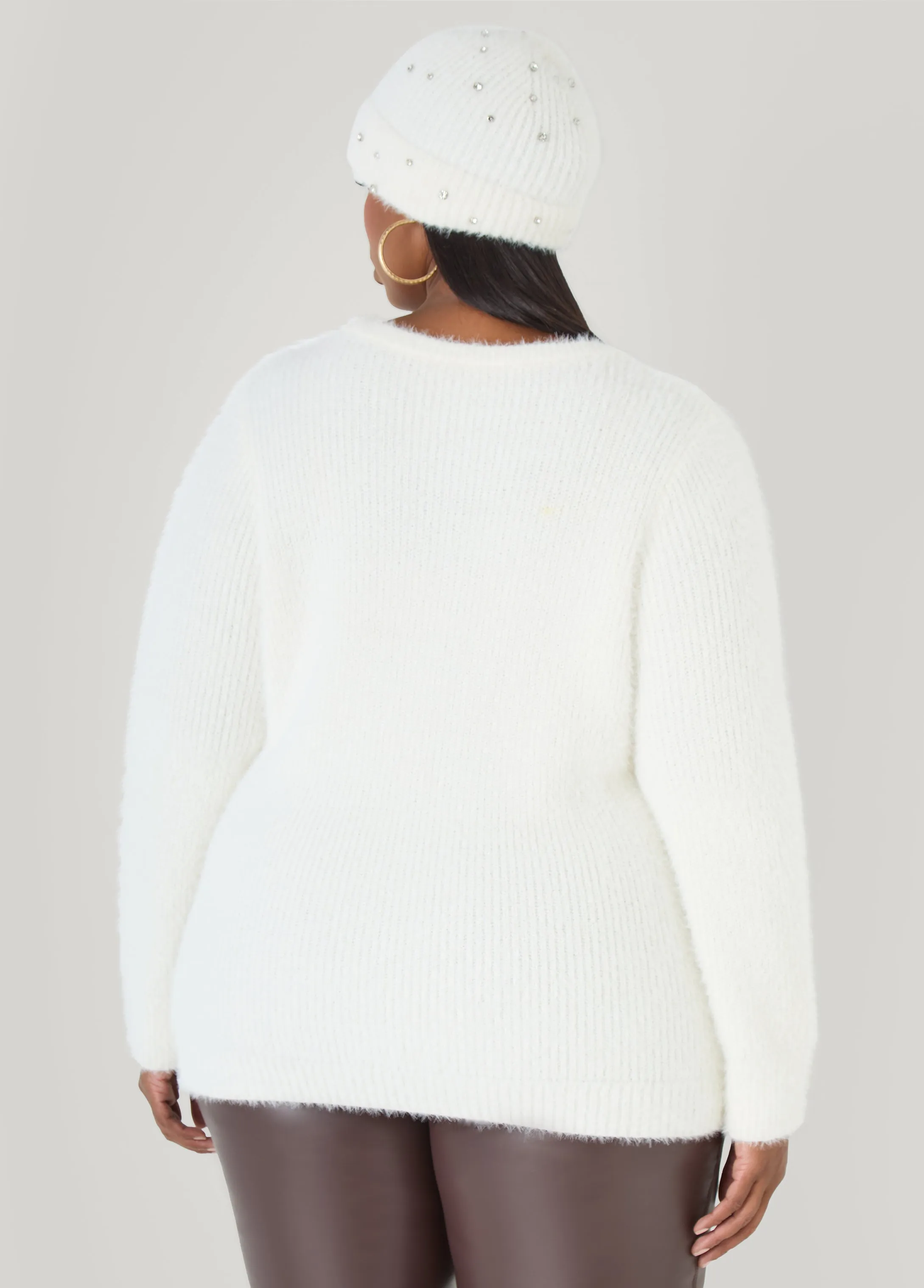 Crystal Sweater And Hat Set sold by Ashley Stewart product image thumbnail 2