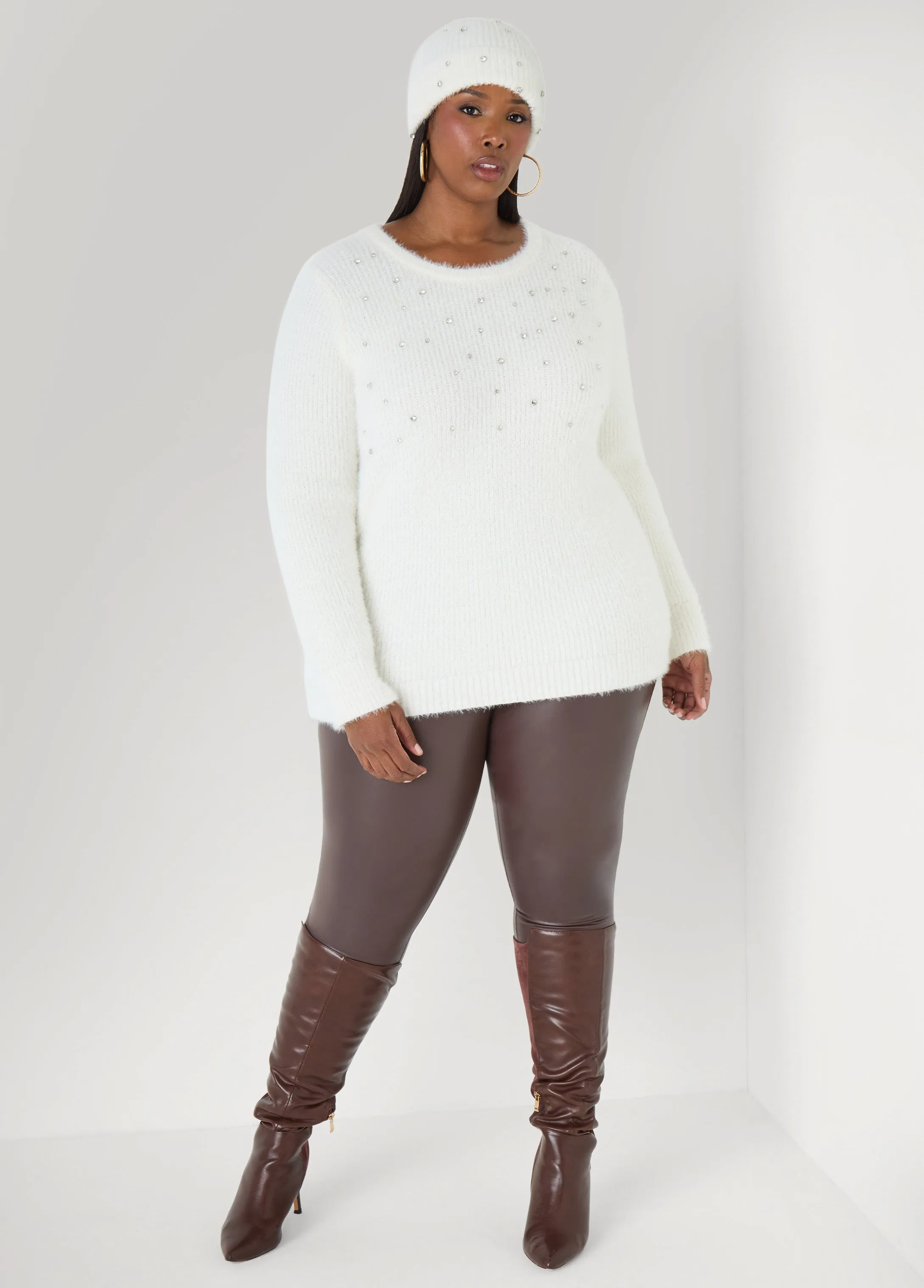 Crystal Sweater And Hat Set sold by Ashley Stewart product image thumbnail 5