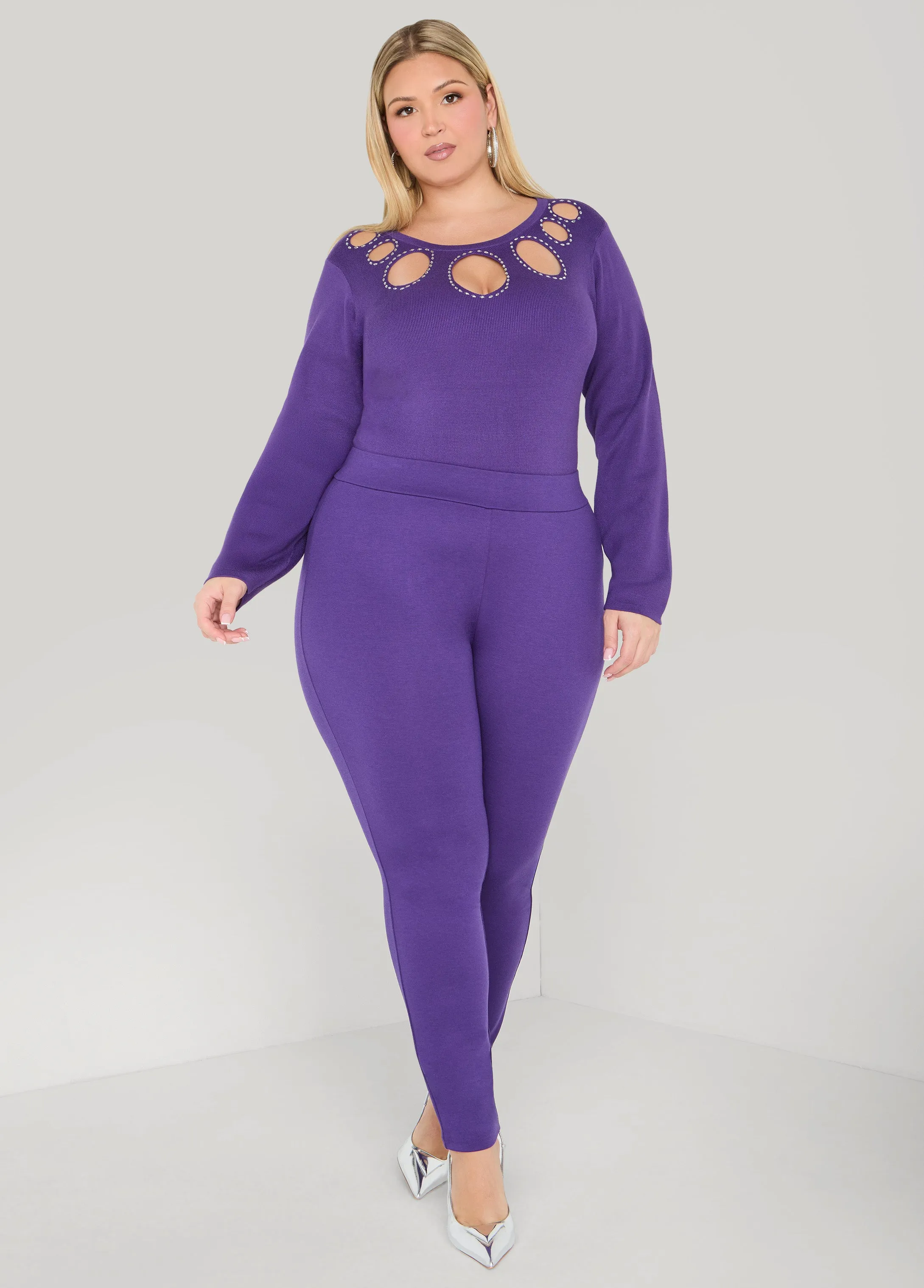 Crystal Cutout Sweater sold by Ashley Stewart product image thumbnail 3