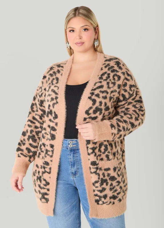 Brushed Leopard Cardigan sold by Ashley Stewart