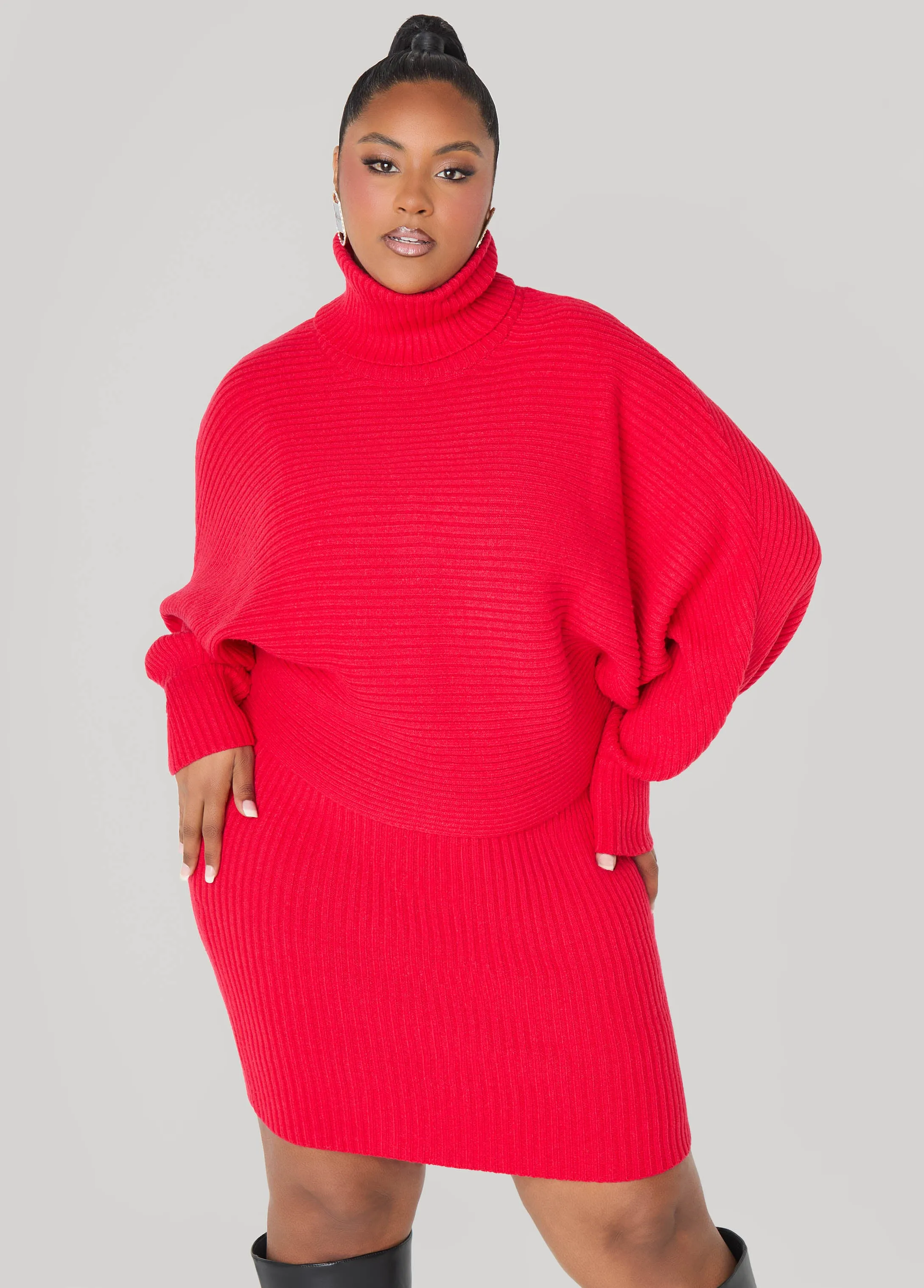 Dolman Sleeved Turtleneck Sweater sold by Ashley Stewart product image thumbnail 3