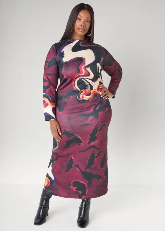 Watercolor Print Maxi Dress made by Ashley Stewart