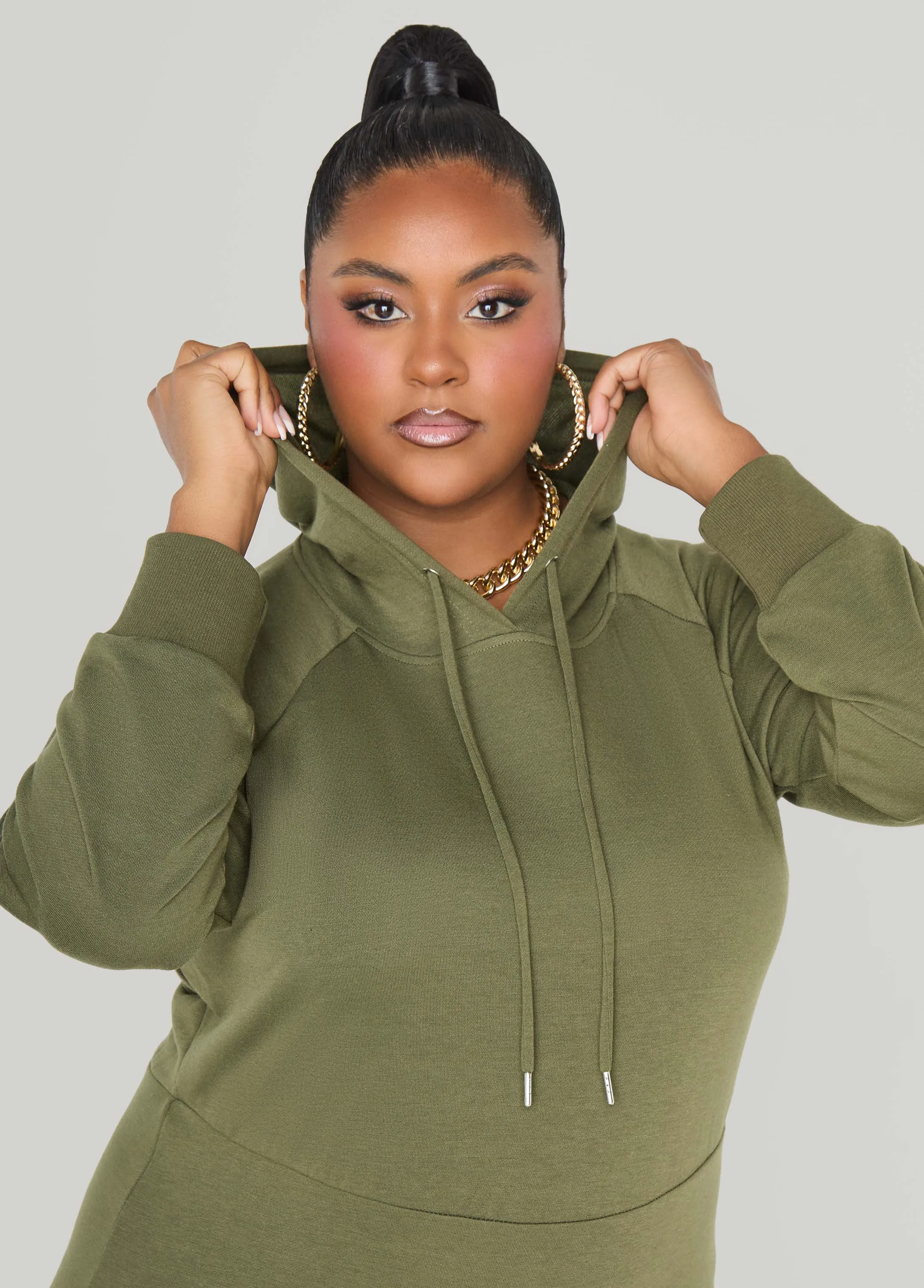 Flounced French Terry Maxi Dress sold by Ashley Stewart product image thumbnail 2