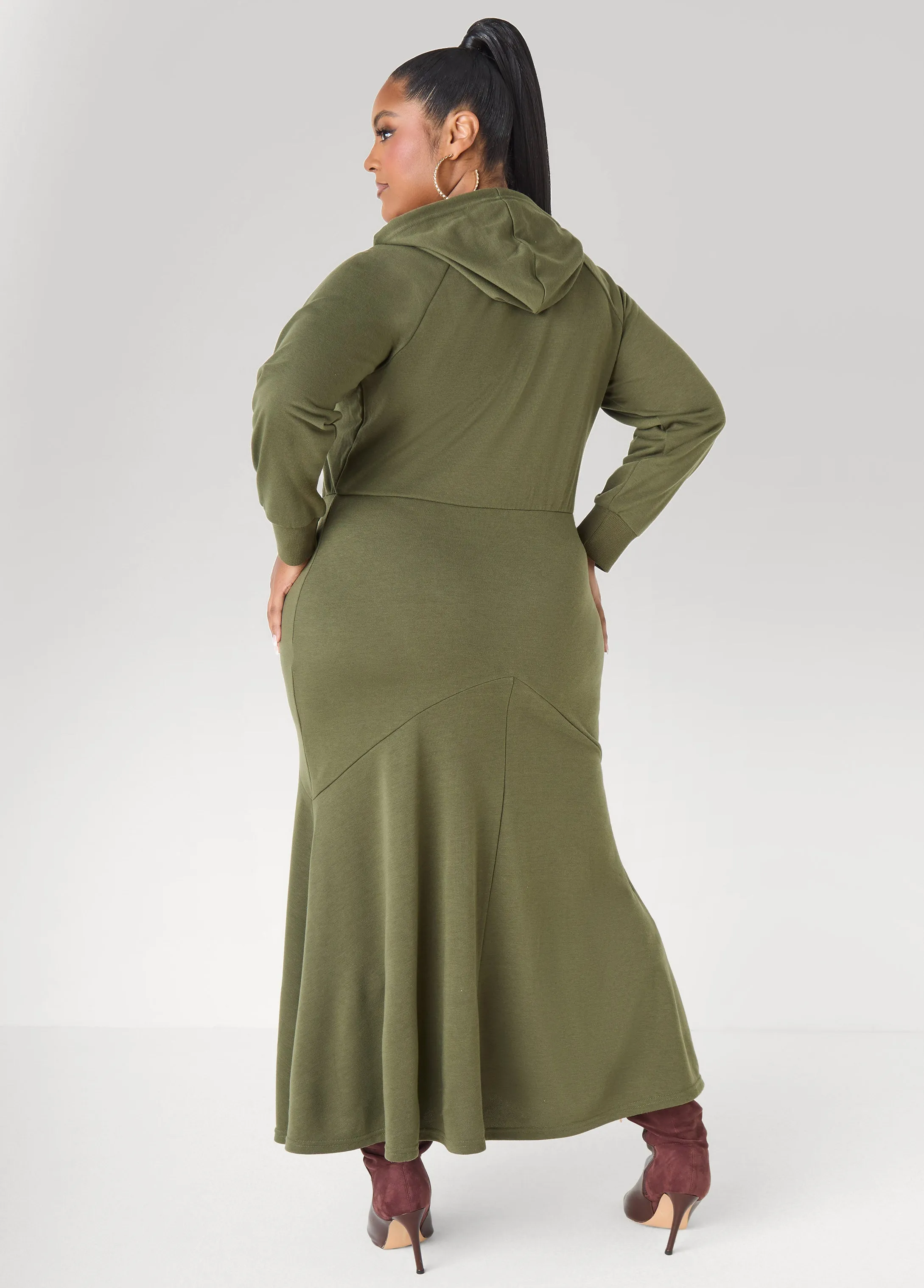 Flounced French Terry Maxi Dress sold by Ashley Stewart product image thumbnail 4