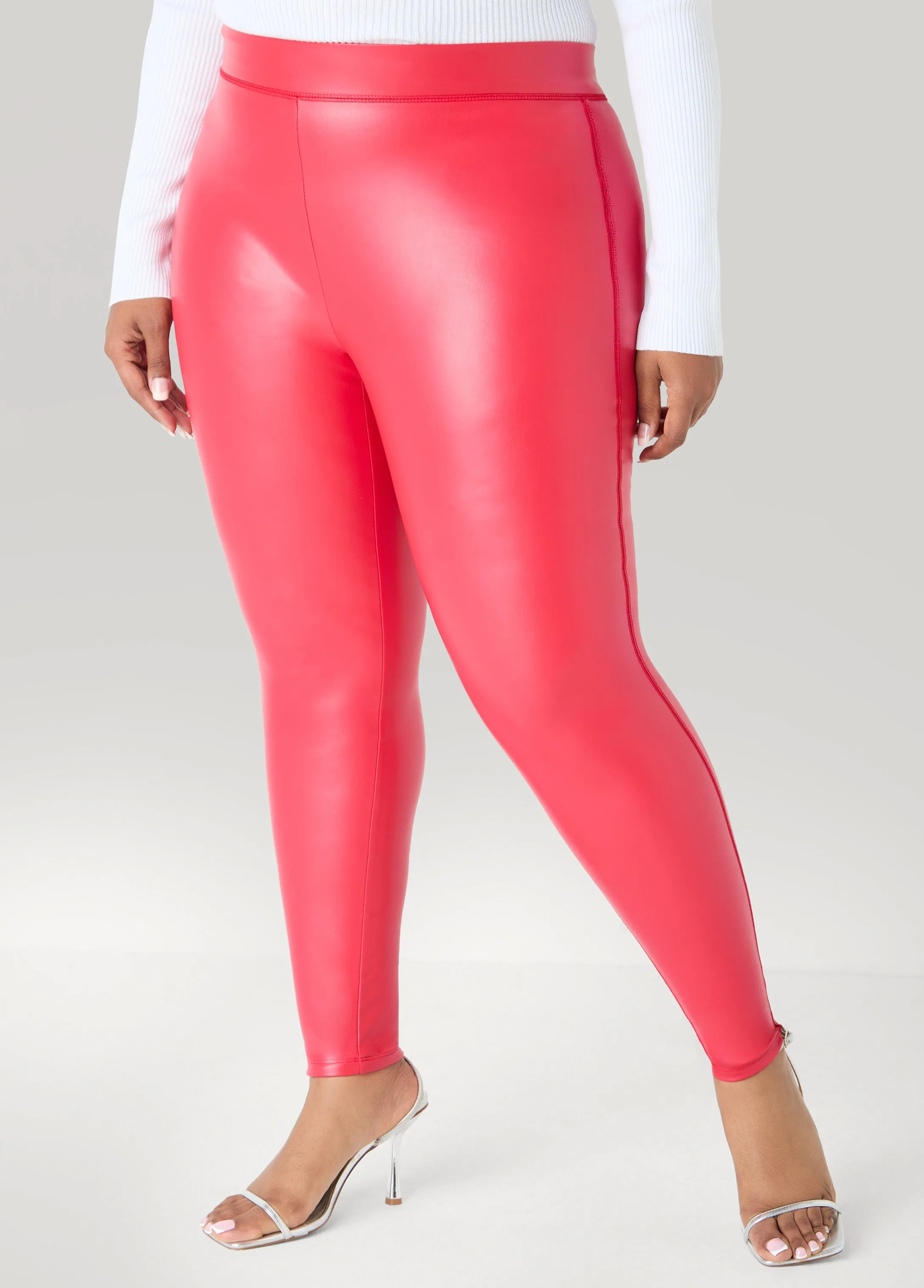 Faux Leather High Waist Leggings sold by Ashley Stewart product image thumbnail 3