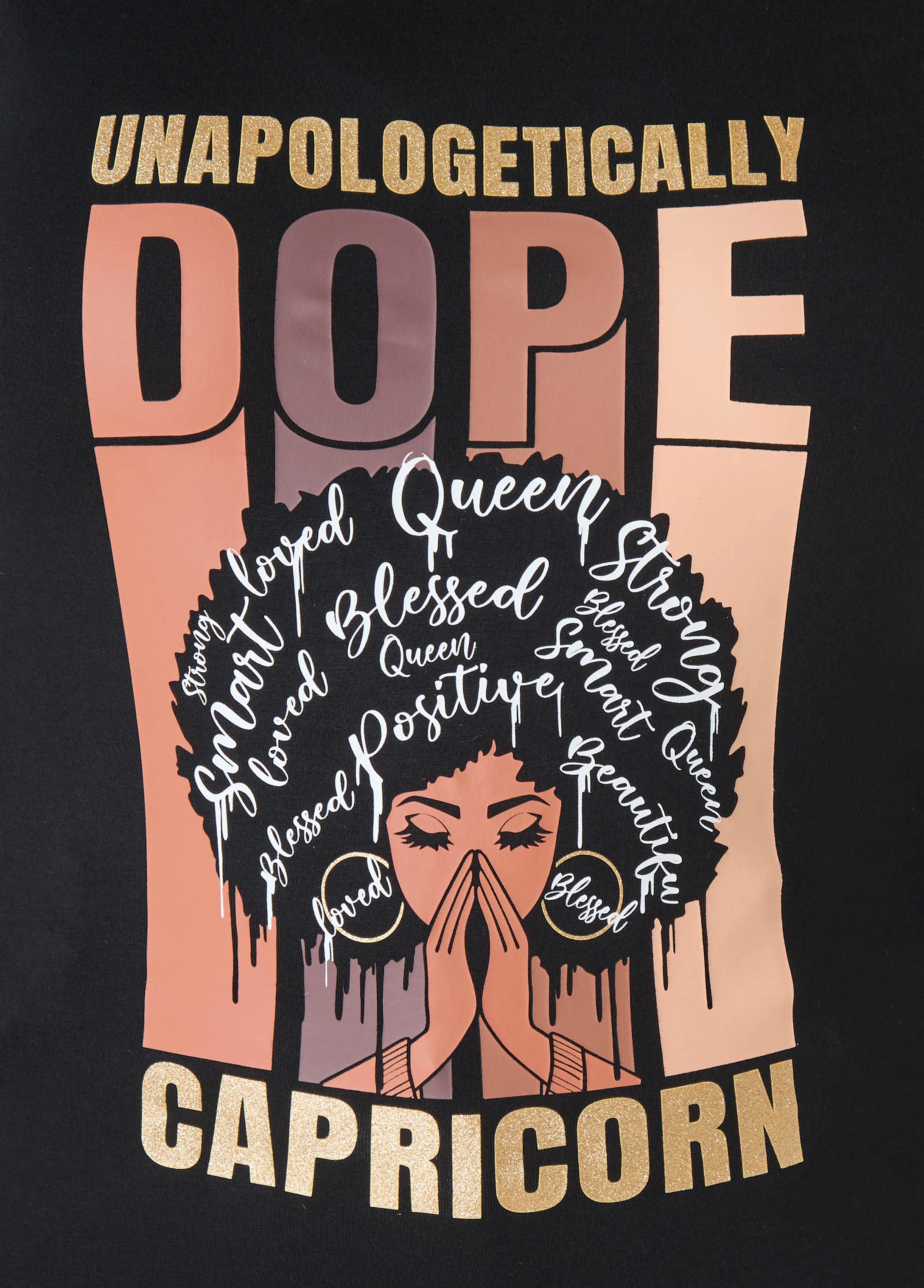 Capricorn Glittered Graphic Tee sold by Ashley Stewart product image thumbnail 2