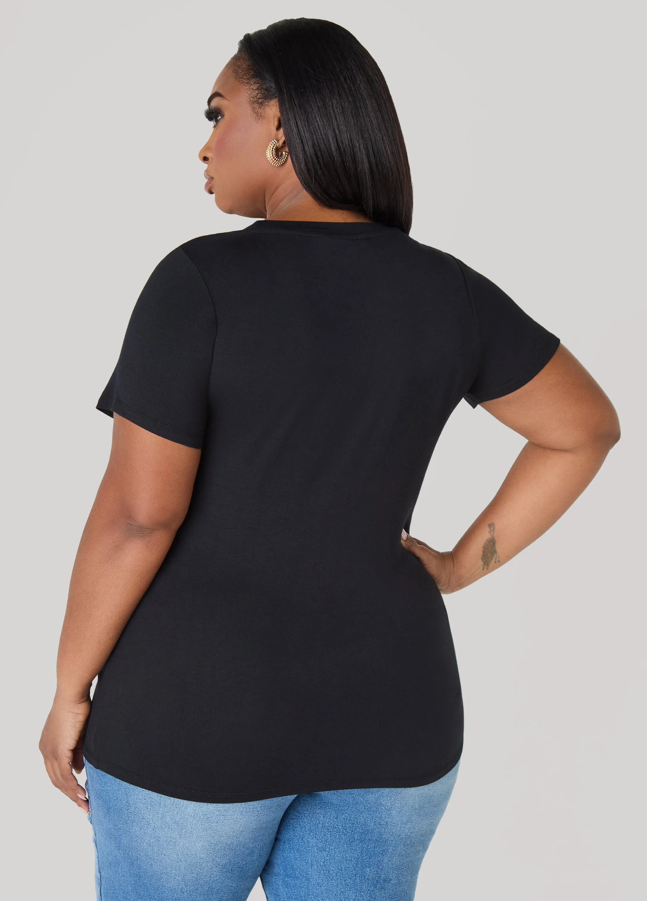 Capricorn Glittered Graphic Tee sold by Ashley Stewart product image thumbnail 4