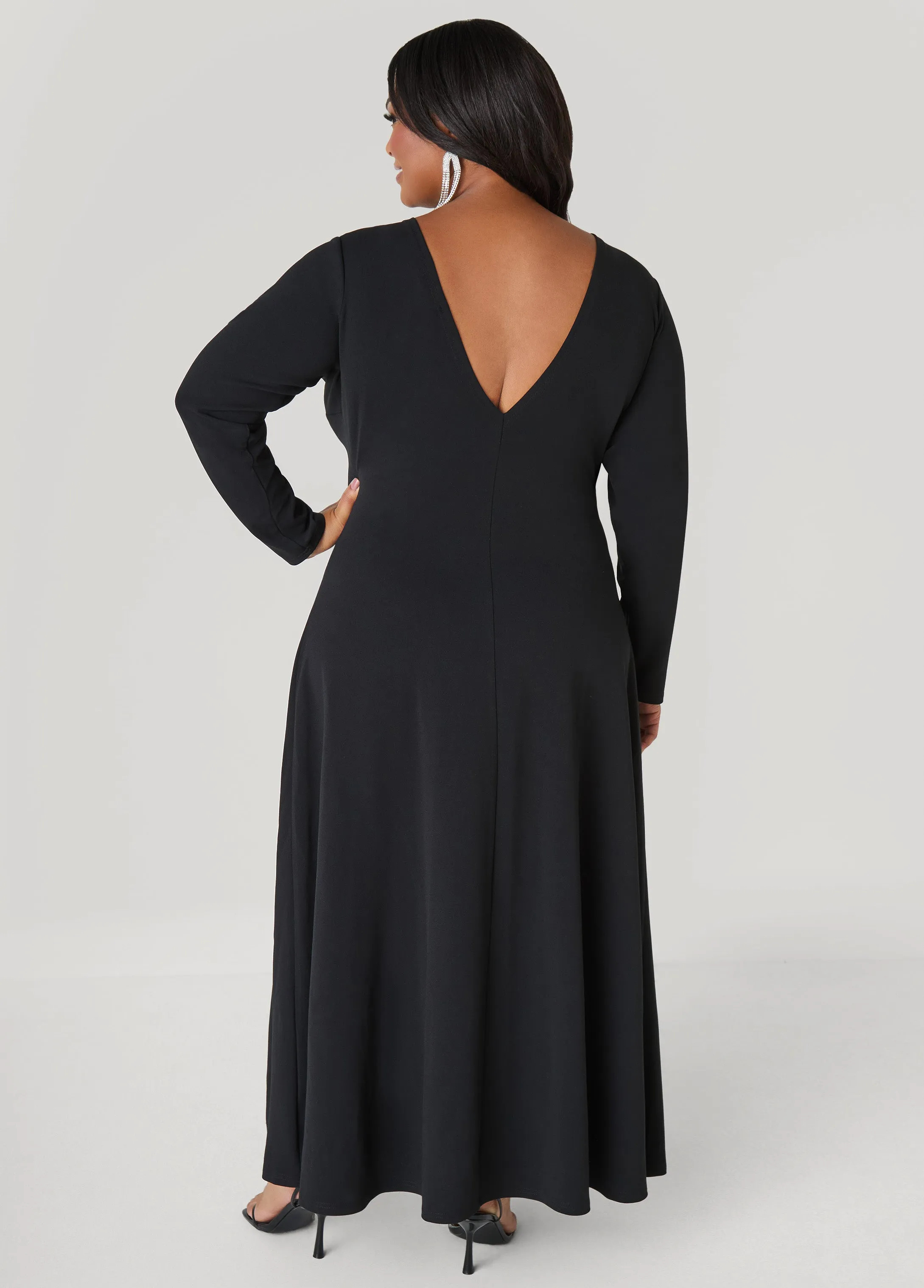 Crystal Embellished V Neck Gown sold by Ashley Stewart product image thumbnail 4
