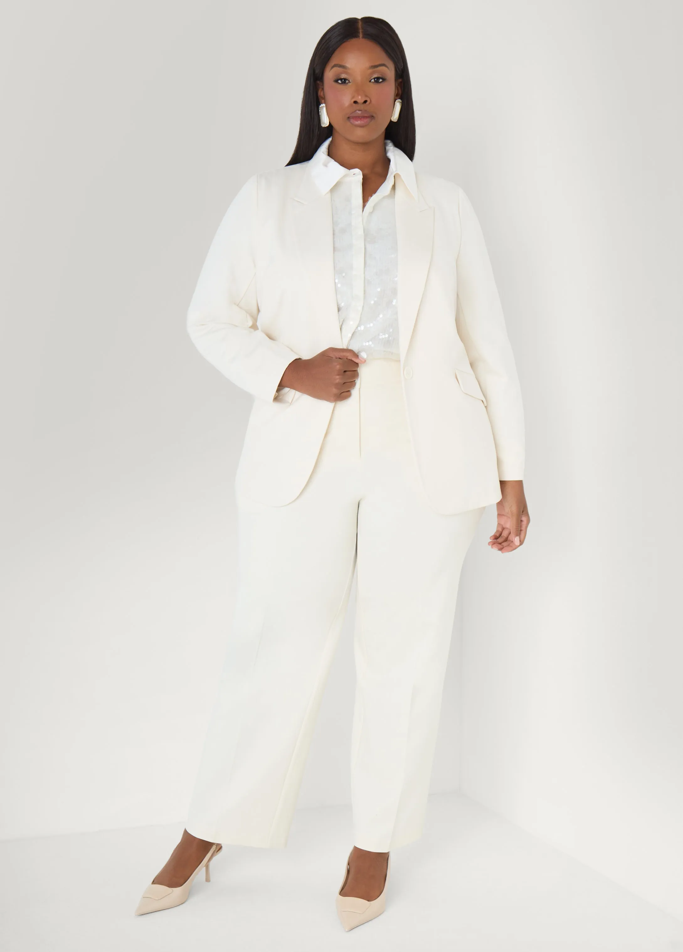 High Rise Straight Leg Trousers sold by Ashley Stewart product image thumbnail 5