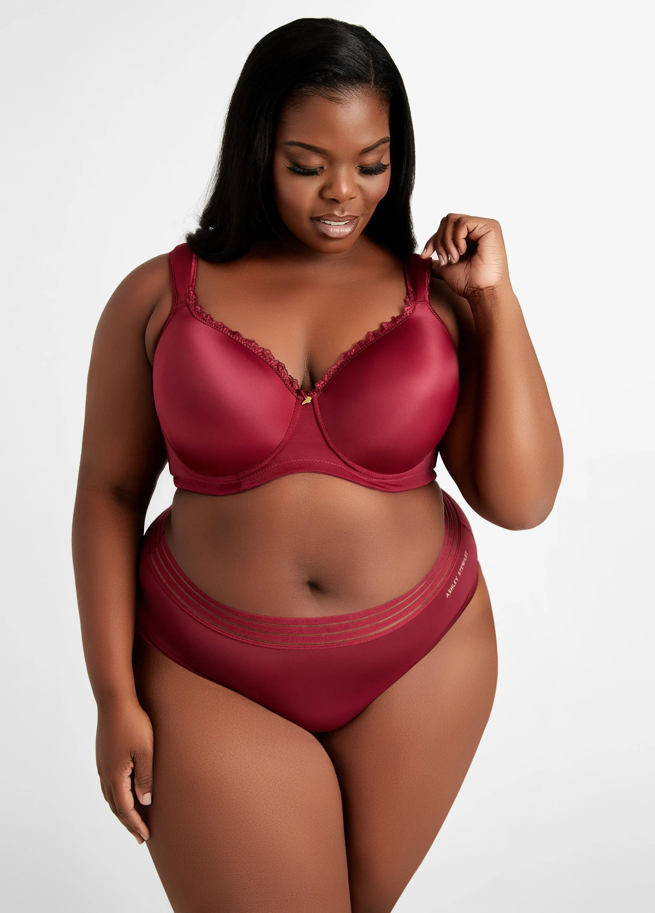 Lace Trim Full Coverage Butterfly Bra sold by Ashley Stewart product image thumbnail 3