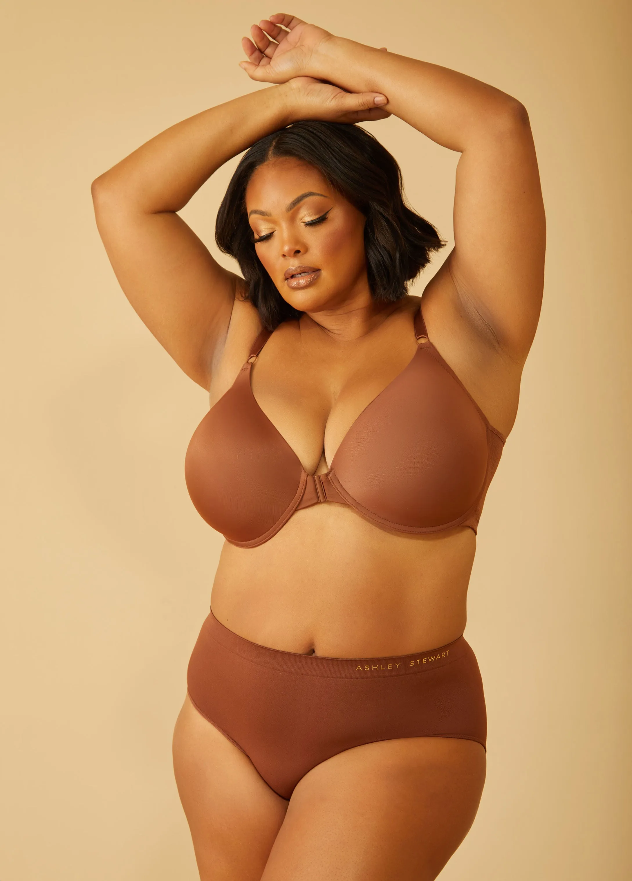 Front Close Smoothing Posture Bra sold by Ashley Stewart