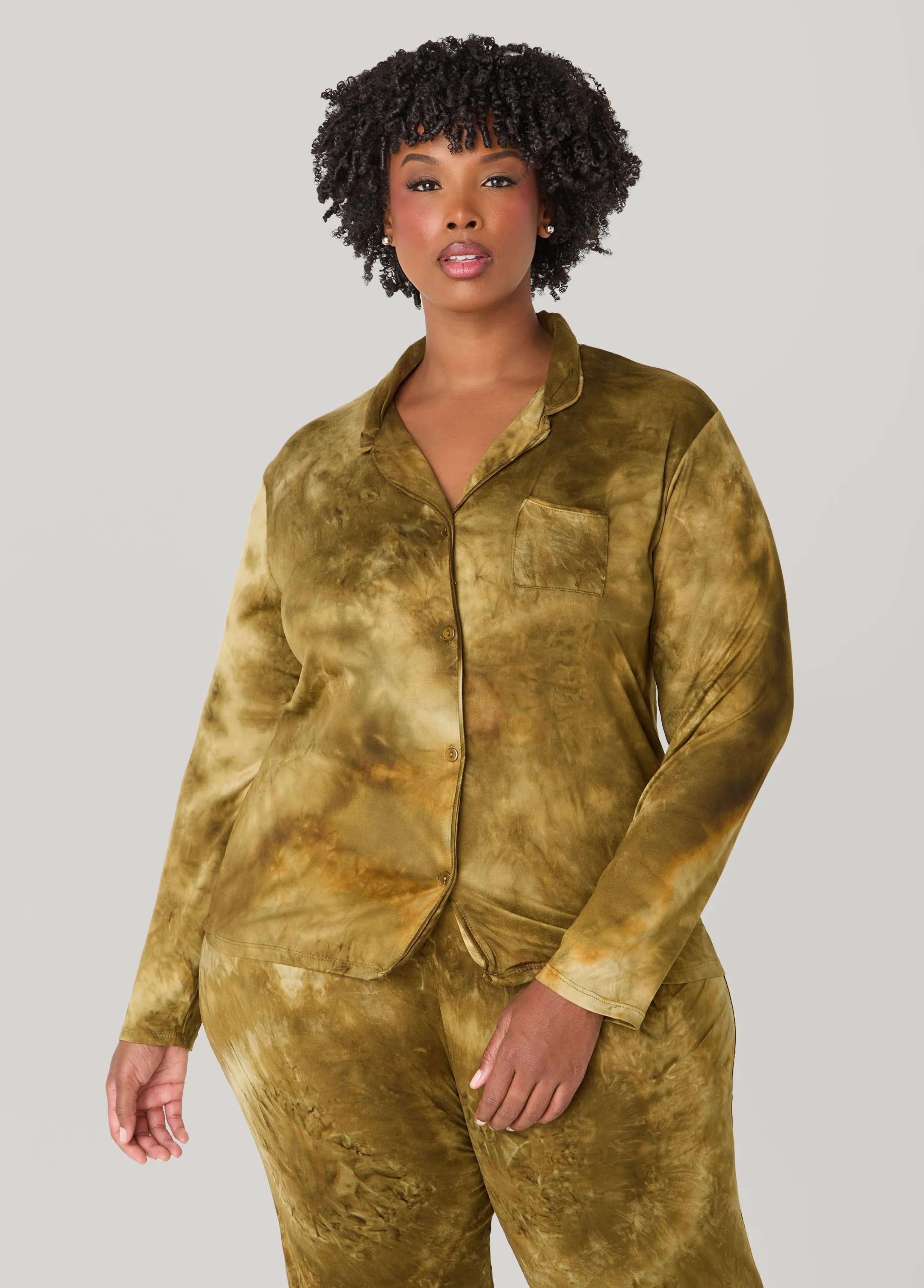 Emme Jordan Tie Dyed PJs Set sold by Ashley Stewart product image thumbnail 2