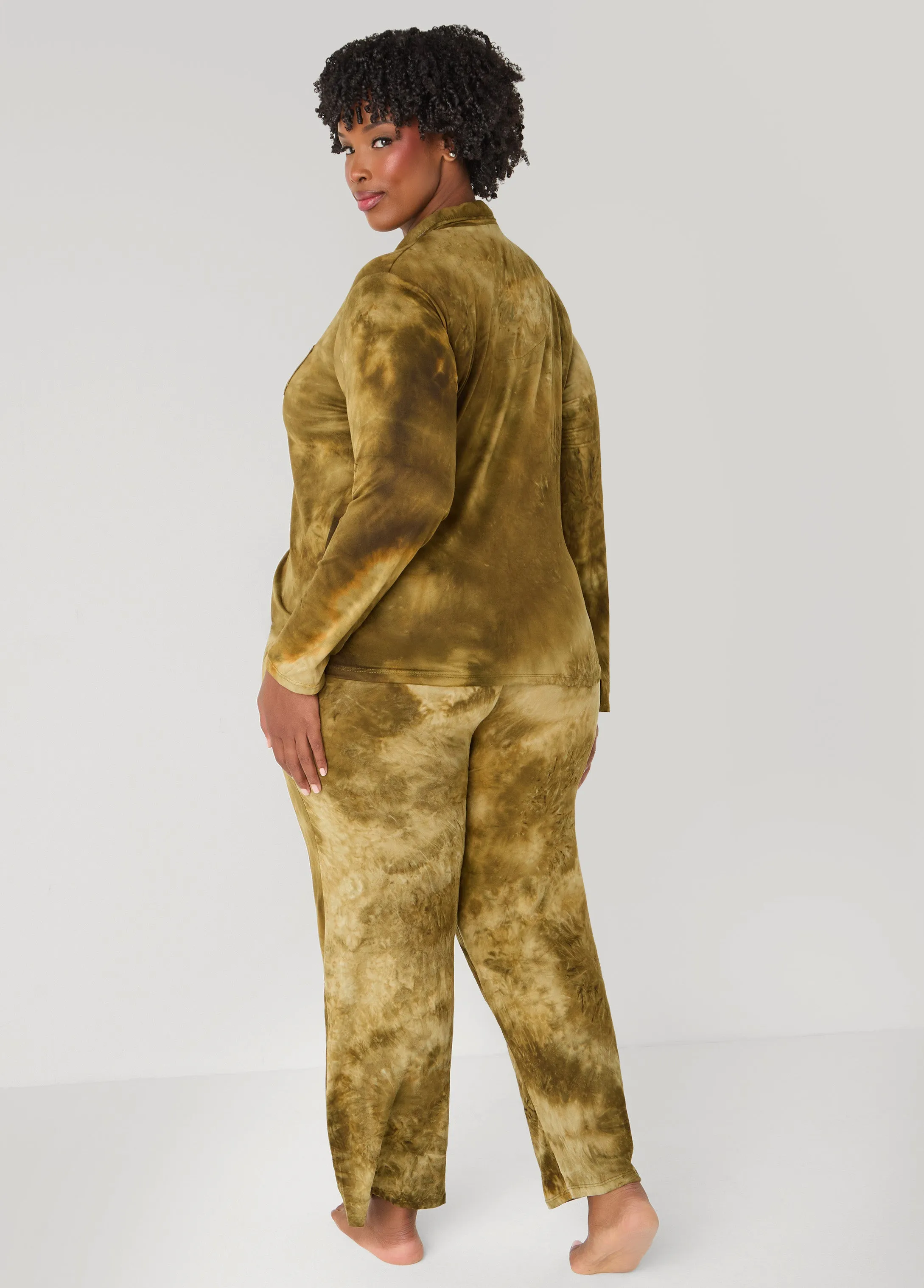 Emme Jordan Tie Dyed PJs Set sold by Ashley Stewart product image thumbnail 3