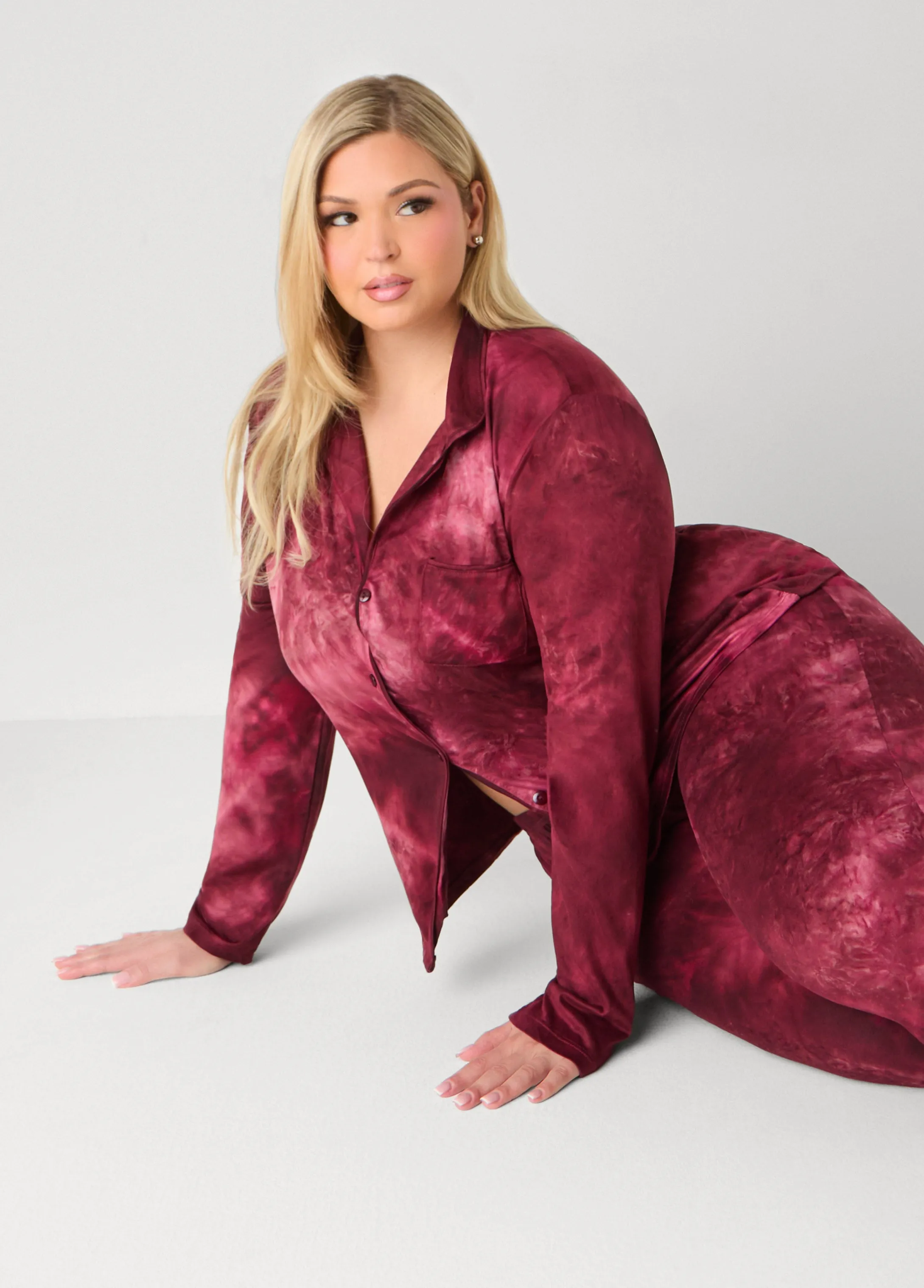 Emme Jordan Tie Dyed PJ Set sold by Ashley Stewart product image thumbnail 3