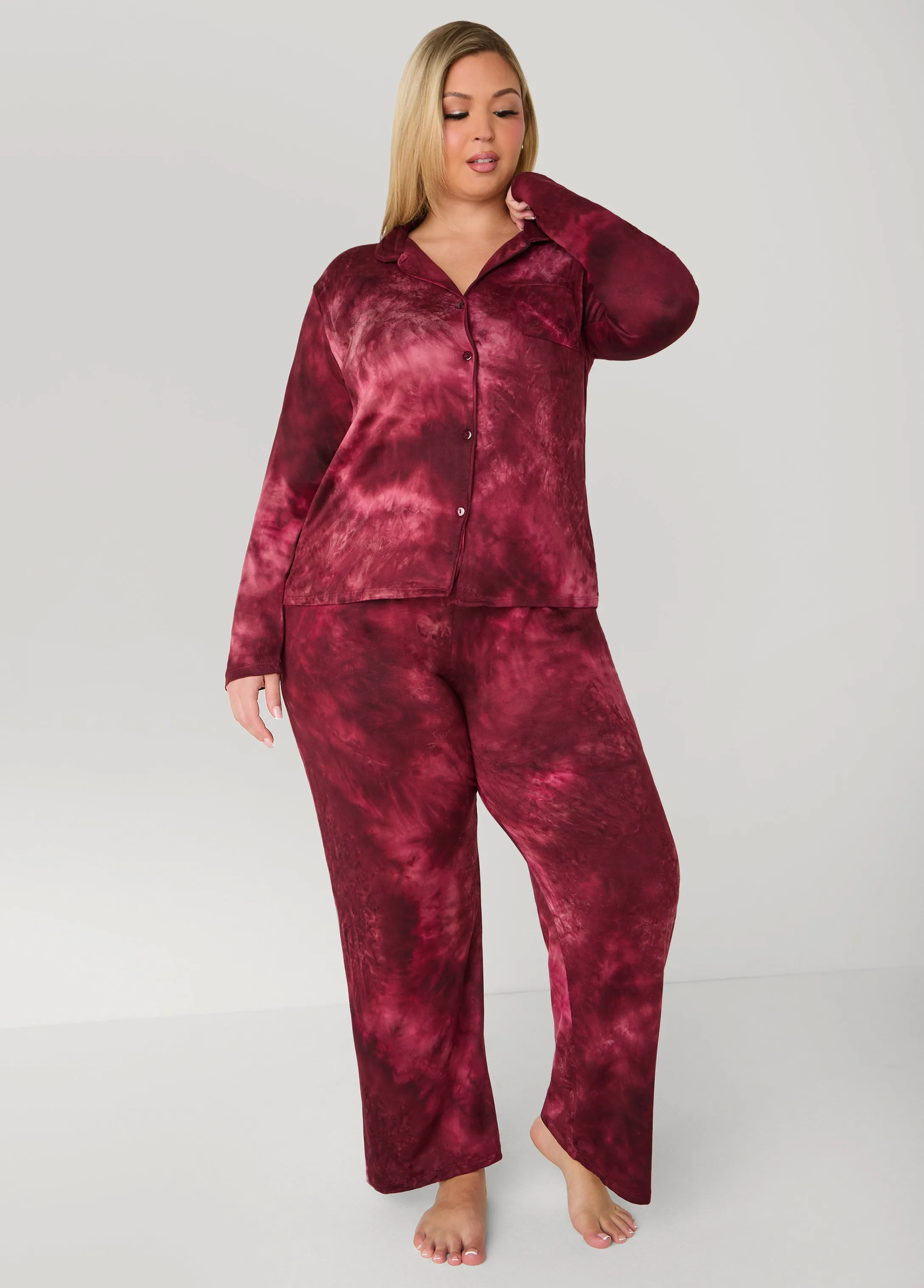 Emme Jordan Tie Dyed PJ Set sold by Ashley Stewart product image thumbnail 2