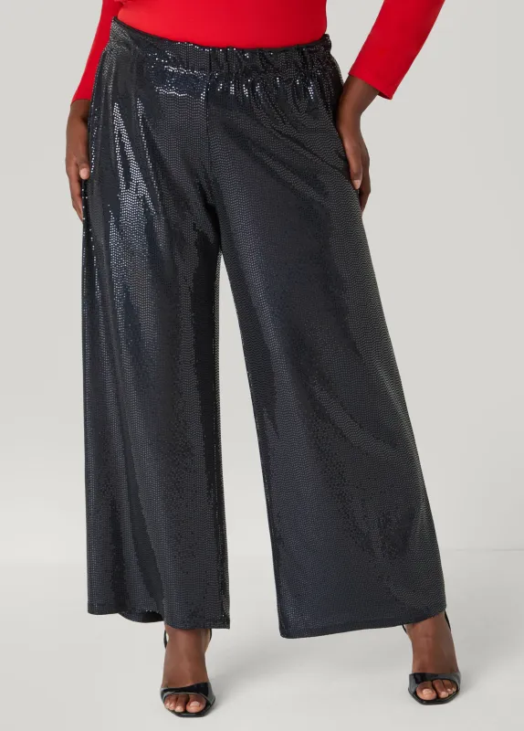 Sequined Wide Leg Pants sold by Ashley Stewart