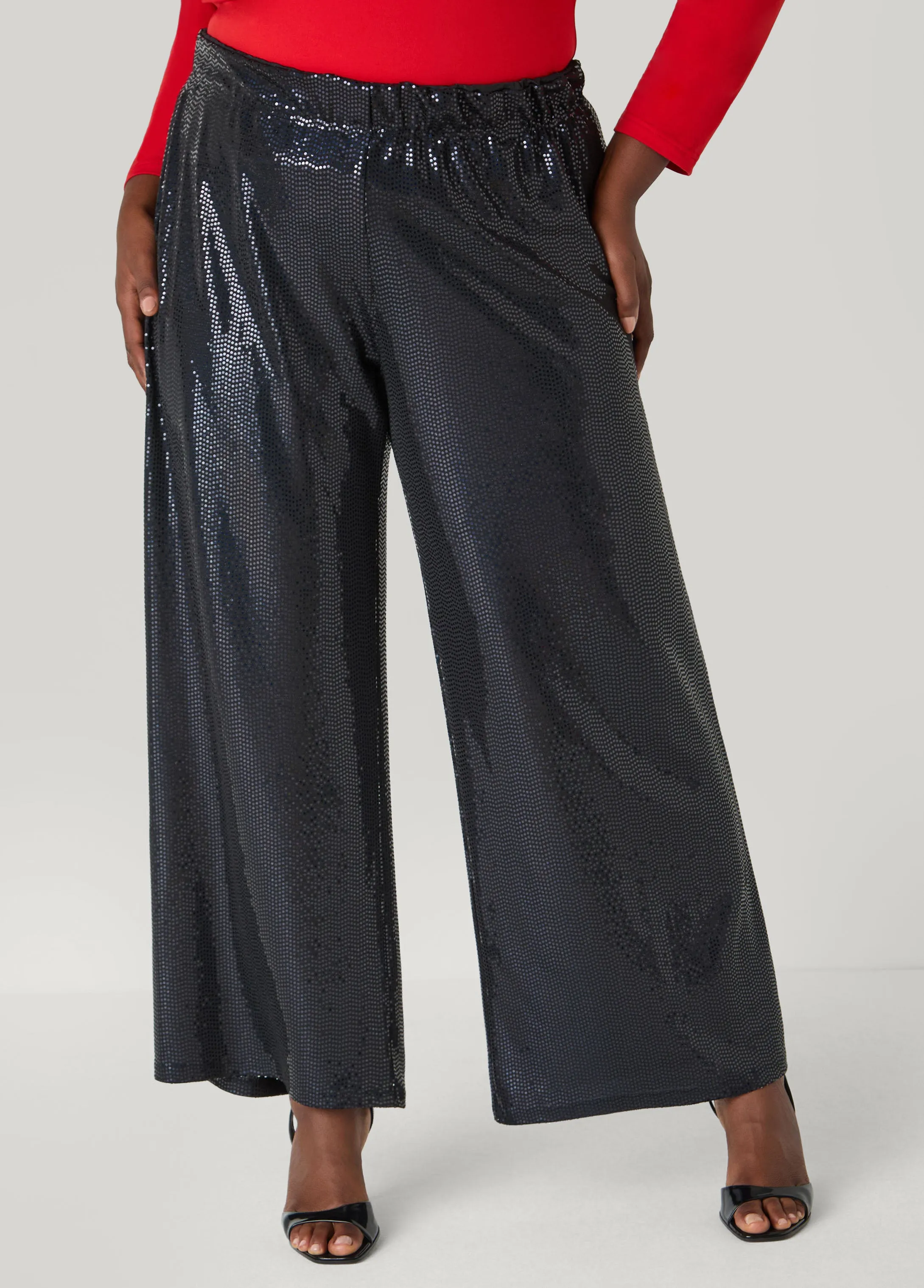 Sequined Wide Leg Pants sold by Ashley Stewart