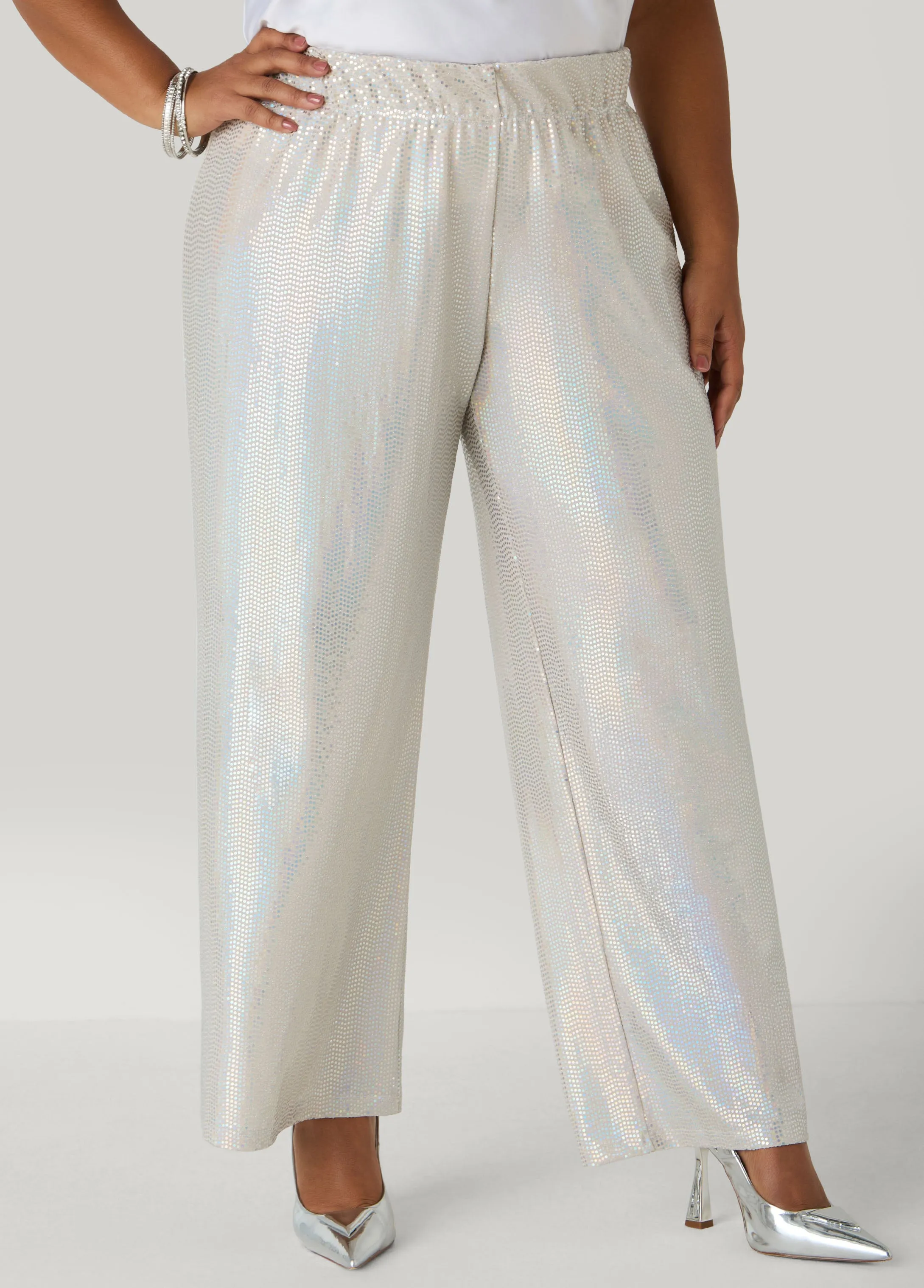 Sequined Wide Leg Pants sold by Ashley Stewart product image thumbnail 4