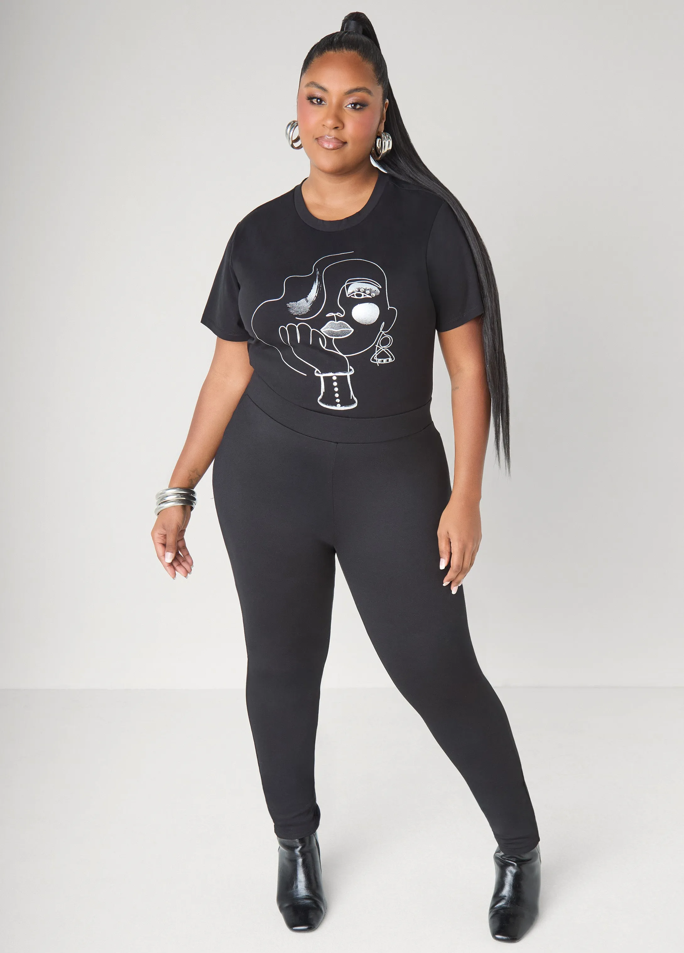 Crystal Silhouette Graphic Tee sold by Ashley Stewart product image thumbnail 3