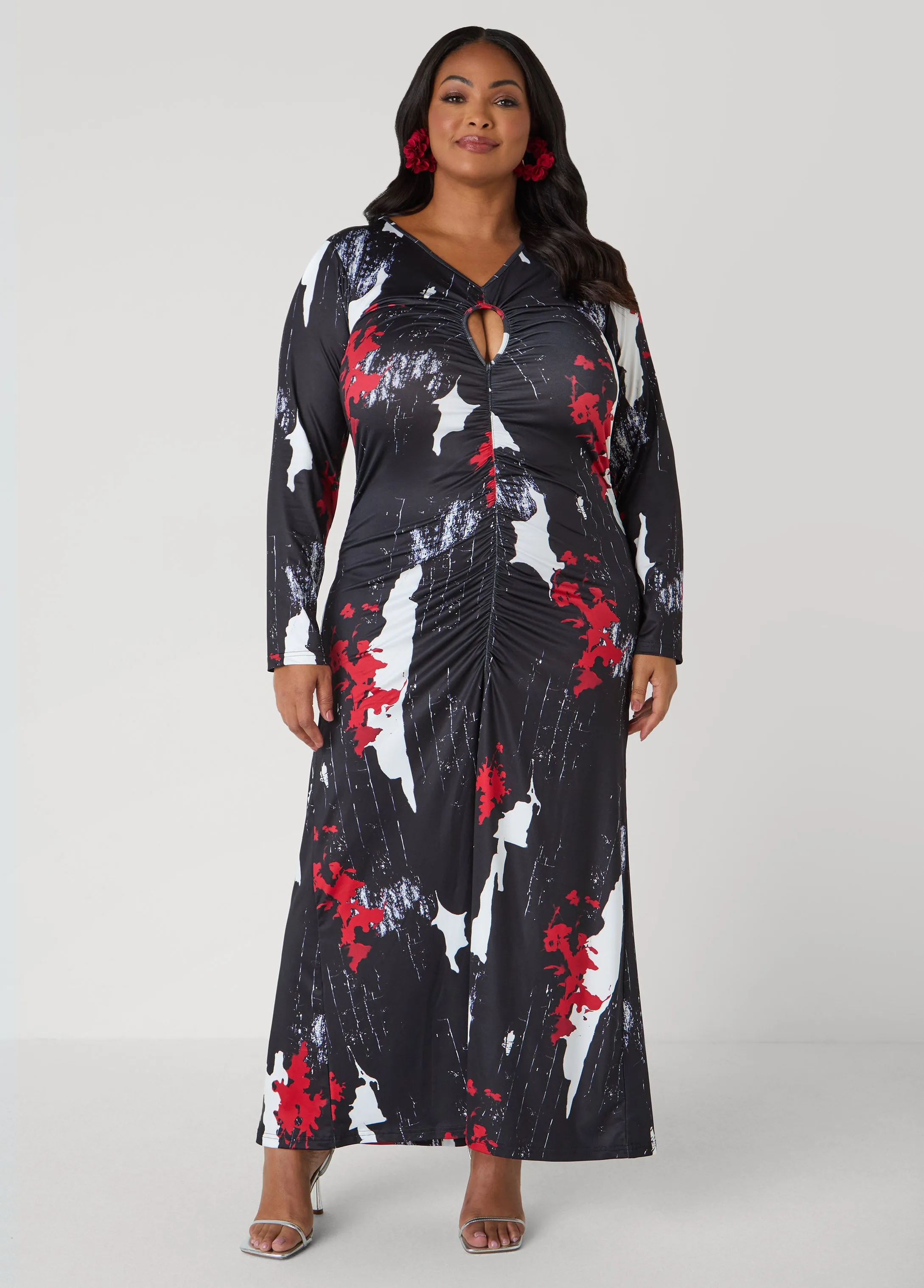 Cutout Abstract Print Maxi Dress sold by Ashley Stewart