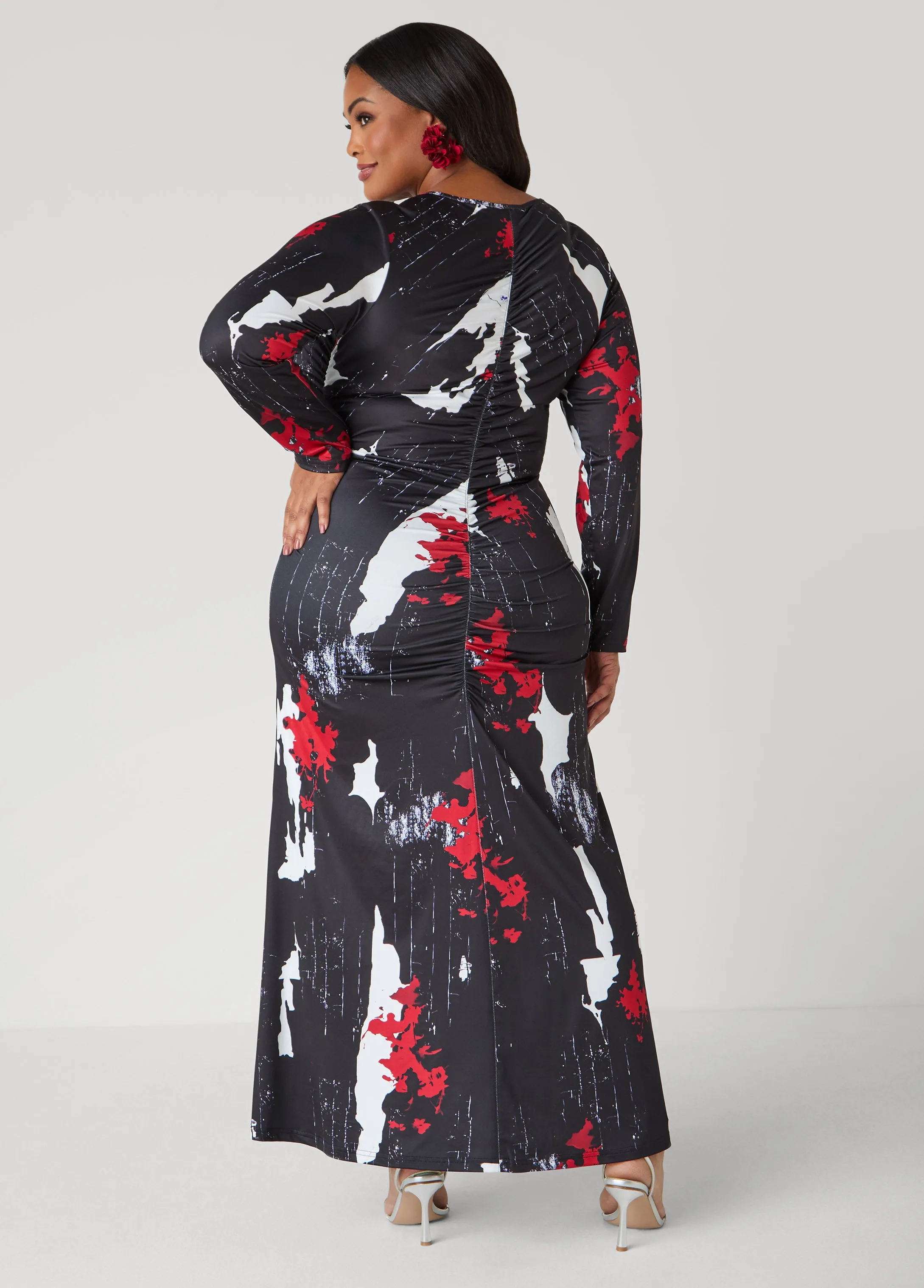 Cutout Abstract Print Maxi Dress sold by Ashley Stewart product image thumbnail 4